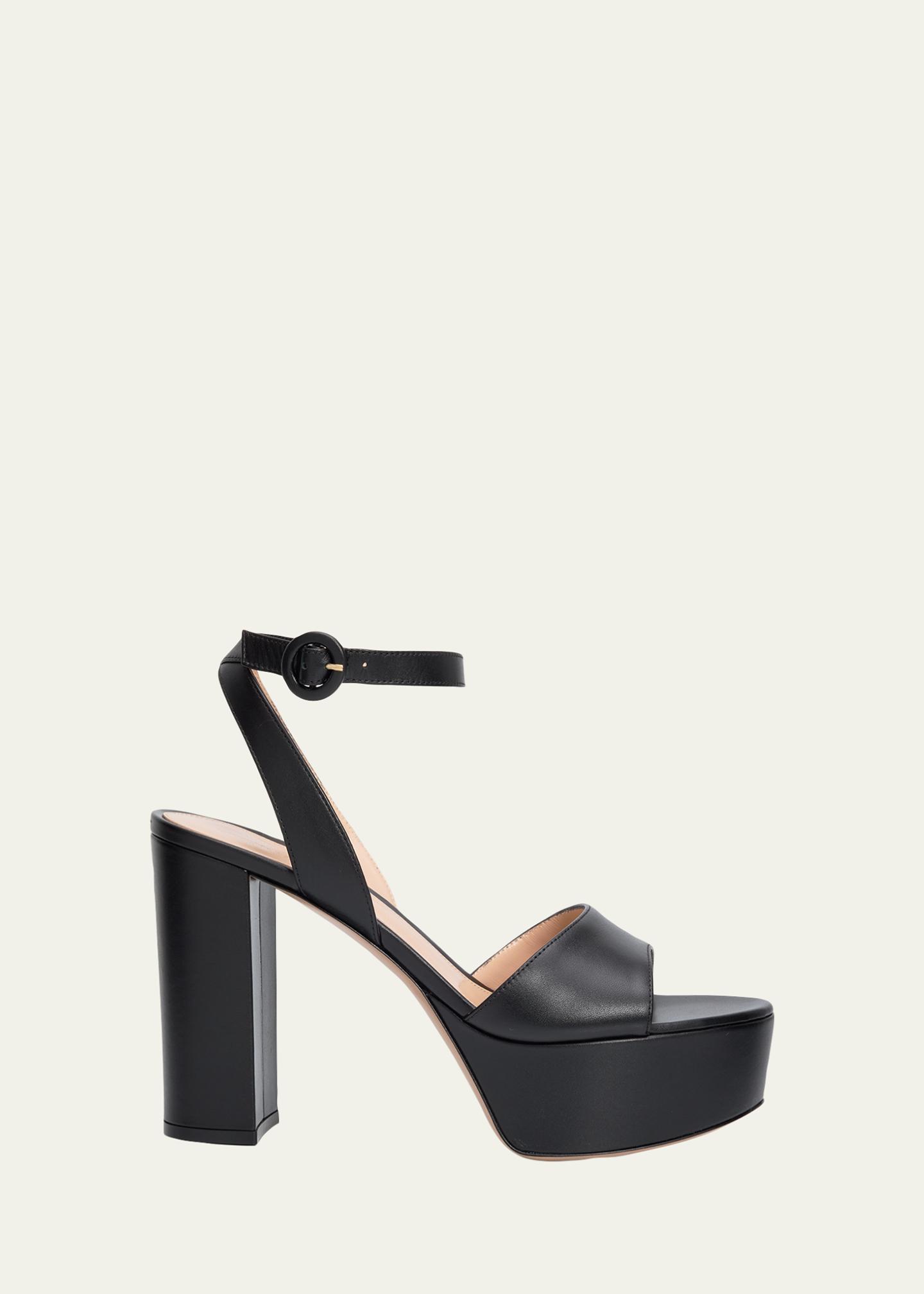 Gianvito Rossi 70mm Nappa Leather Platform Sandals - Bergdorf Goodman