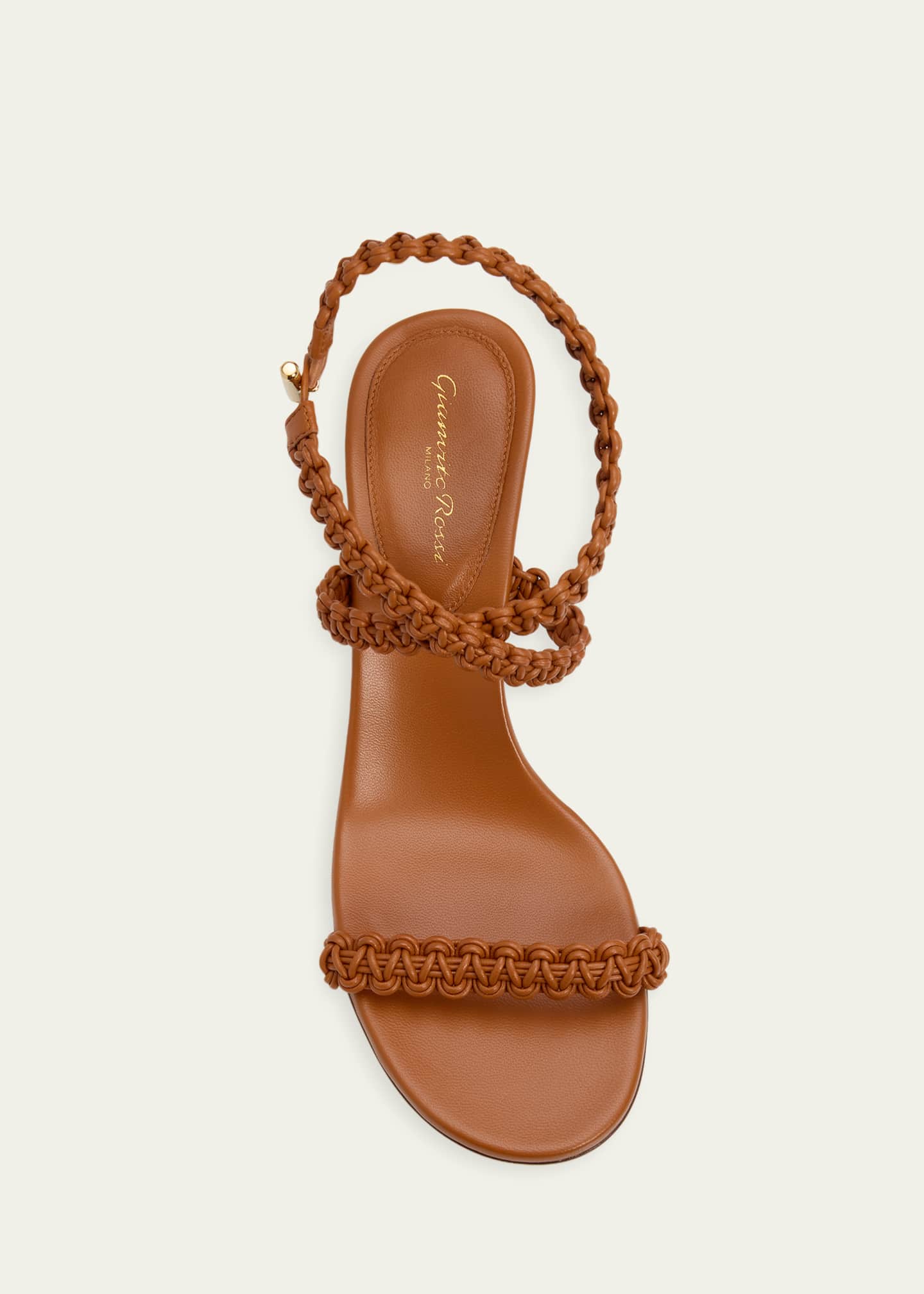 Gianvito Rossi 70mm Braided Leather Sandals - Bergdorf Goodman