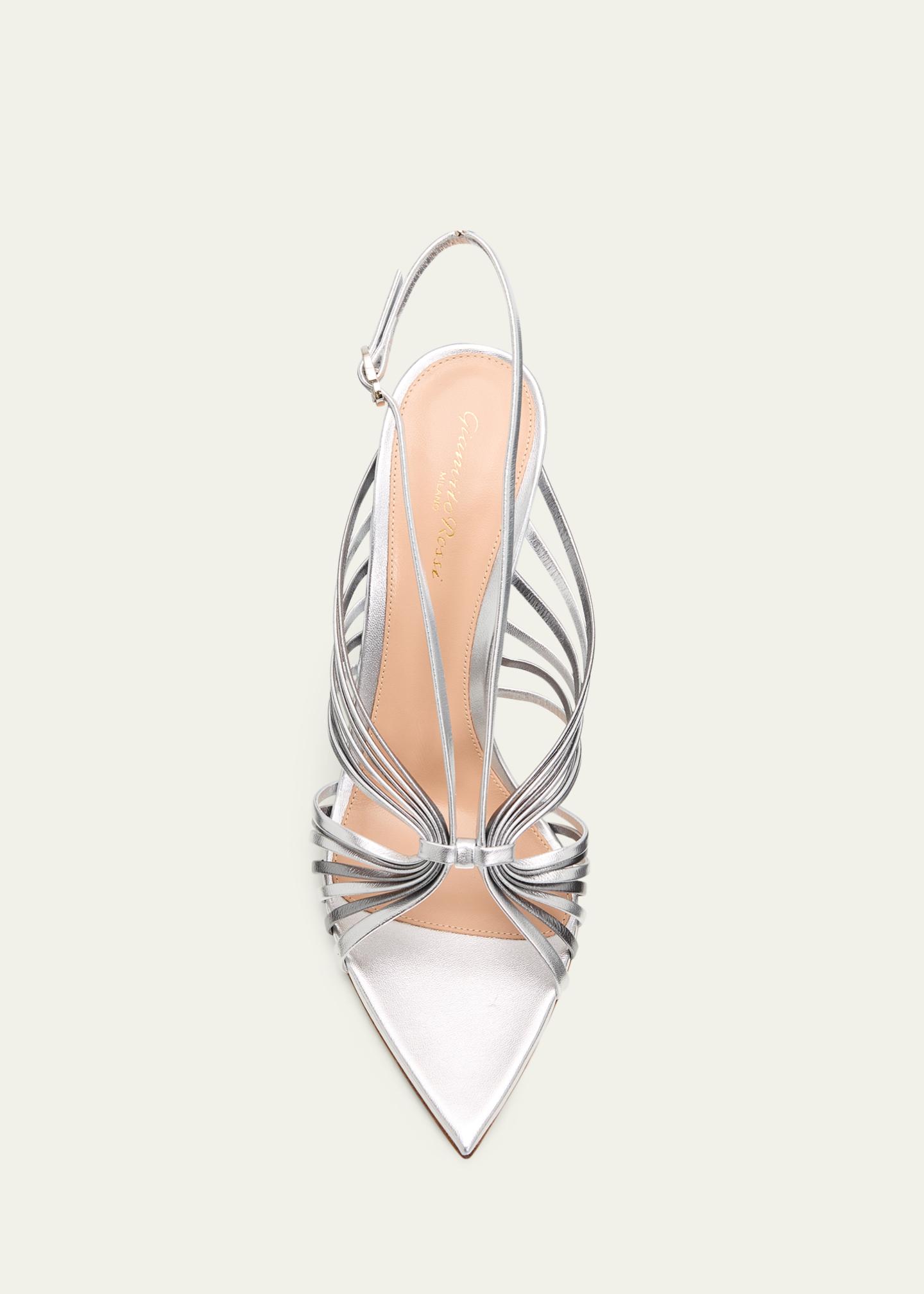 Gianvito Rossi 105mm Metallic Leather Slingback Sandals - Bergdorf