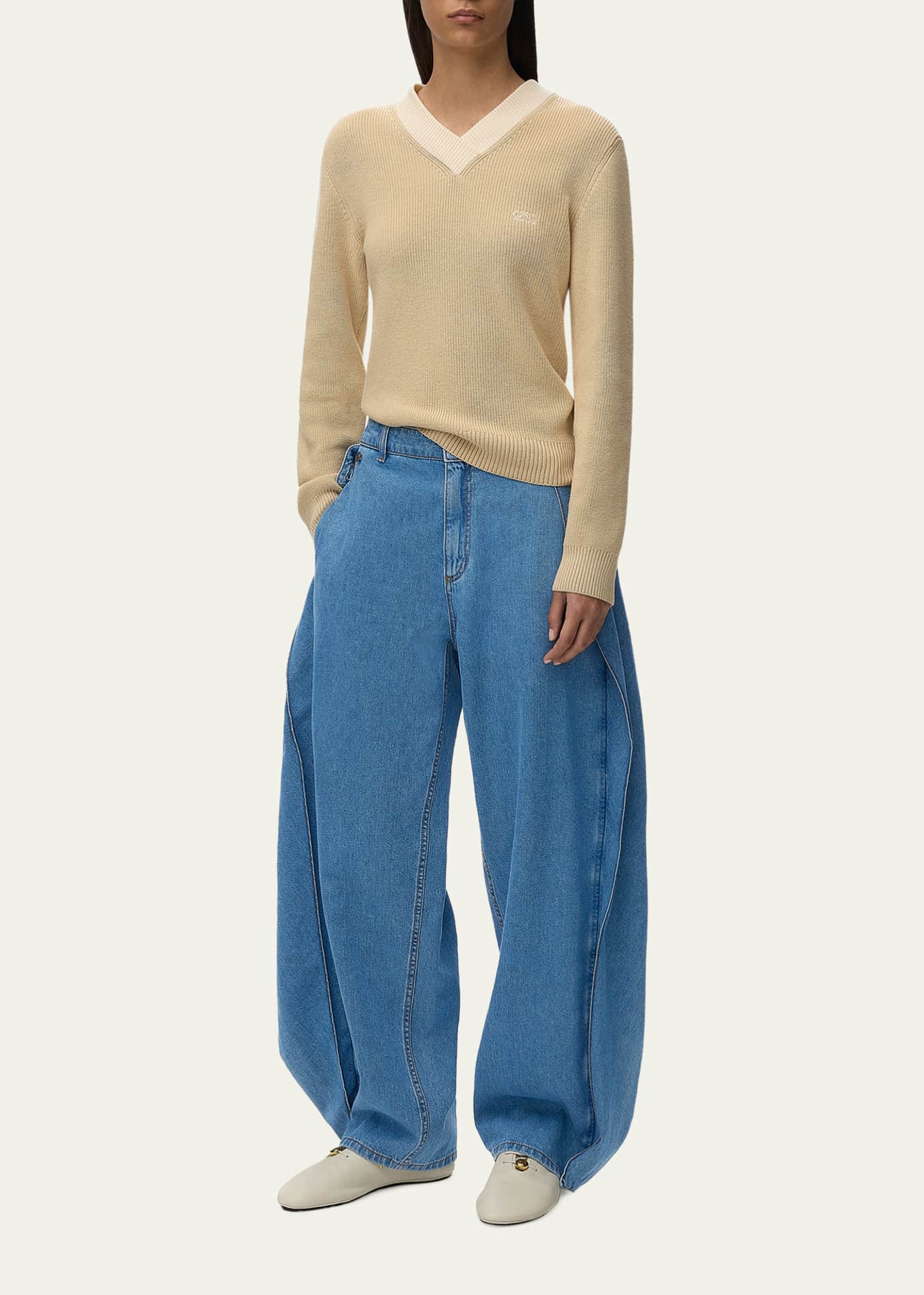 Loewe Flared Side and Back Relaxed Jeans - Bergdorf Goodman