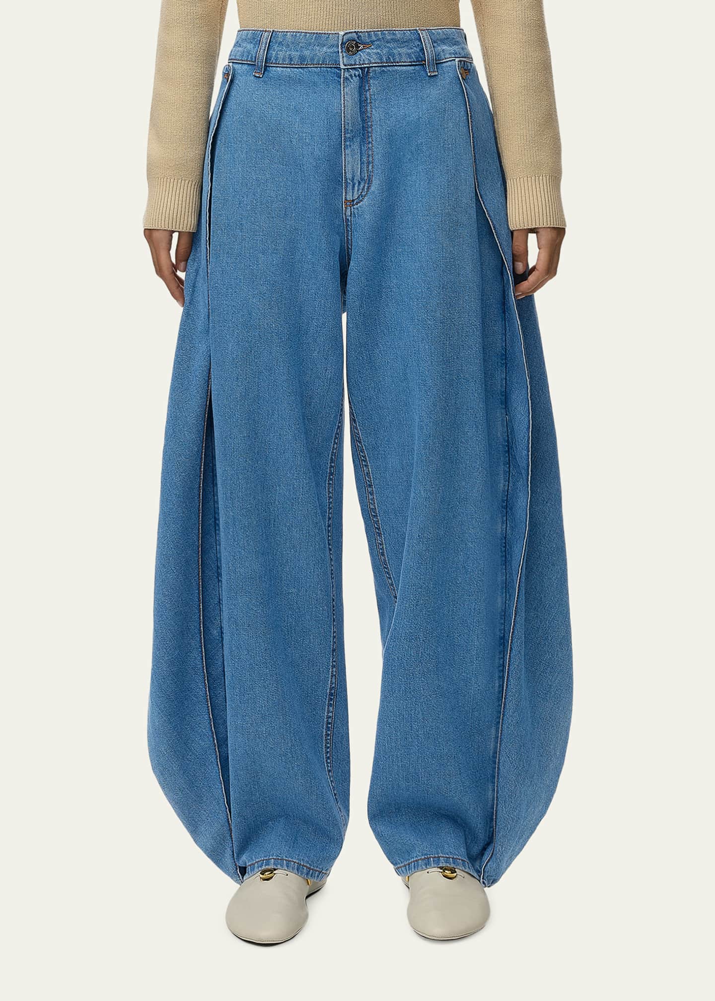Loewe Flared Side and Back Relaxed Jeans - Bergdorf Goodman