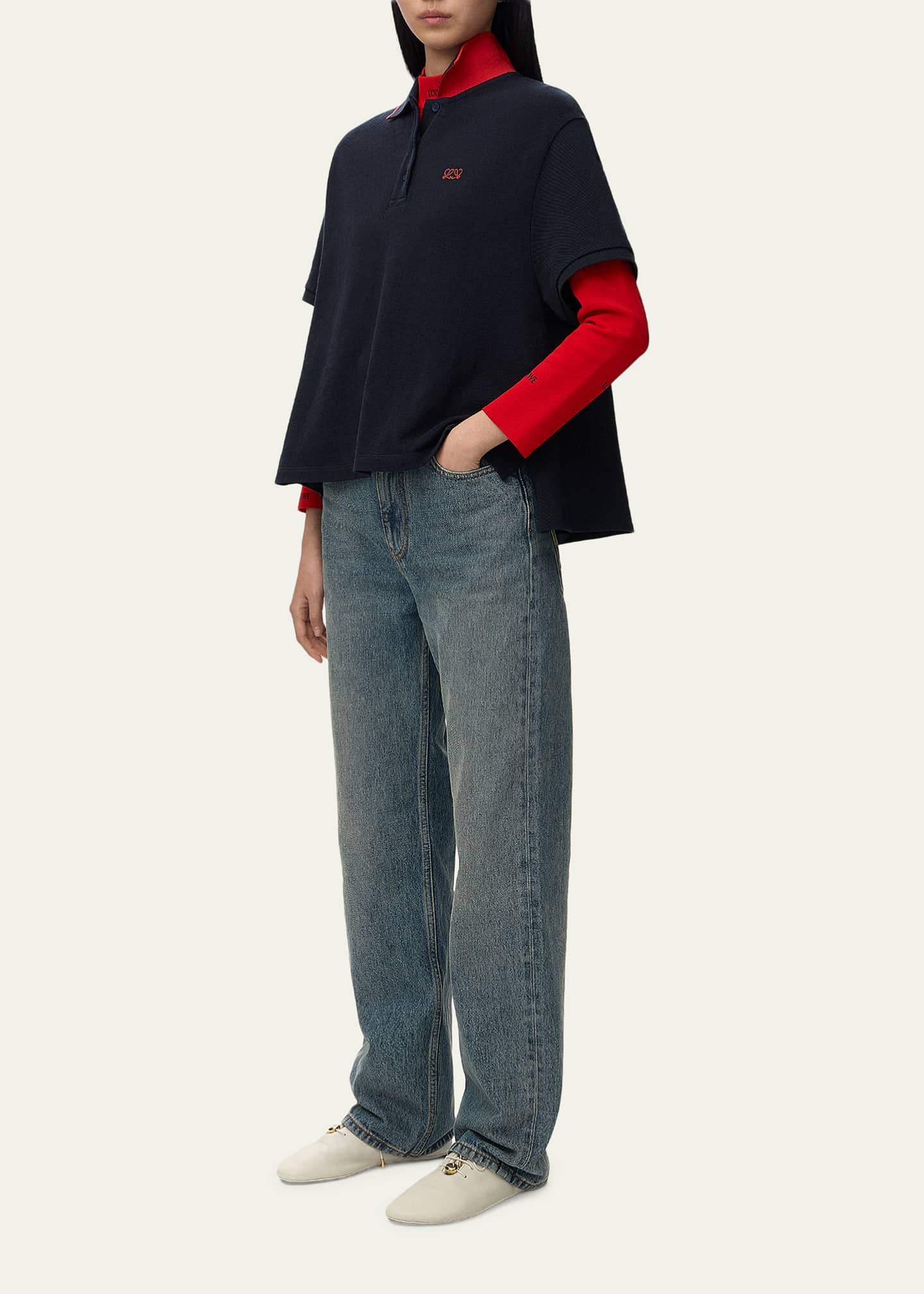 Loewe Trapeze Short-Sleeve Polo Shirt - Bergdorf Goodman