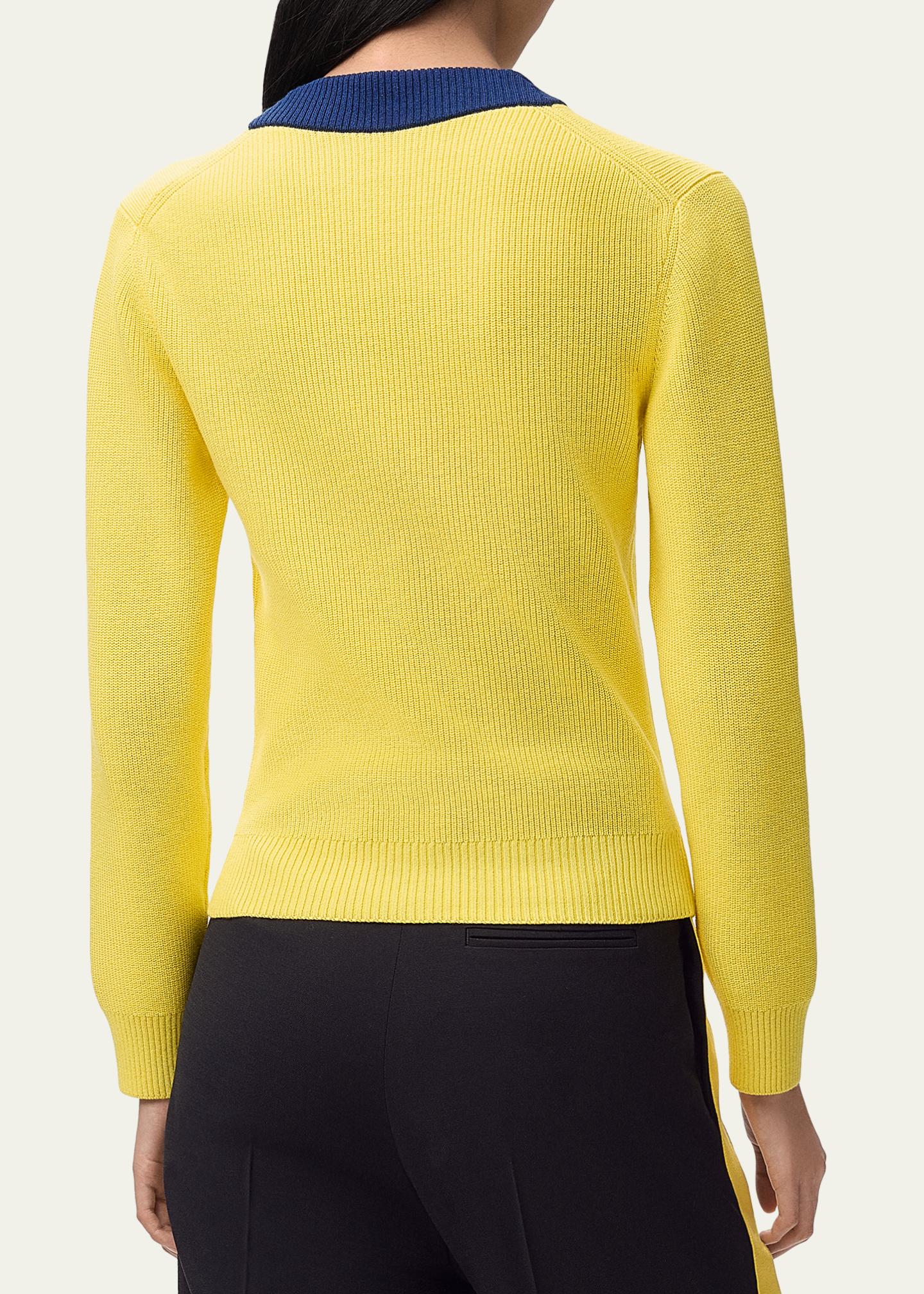 LOEWE Bicolor V-Neck Sweater - Bergdorf Goodman