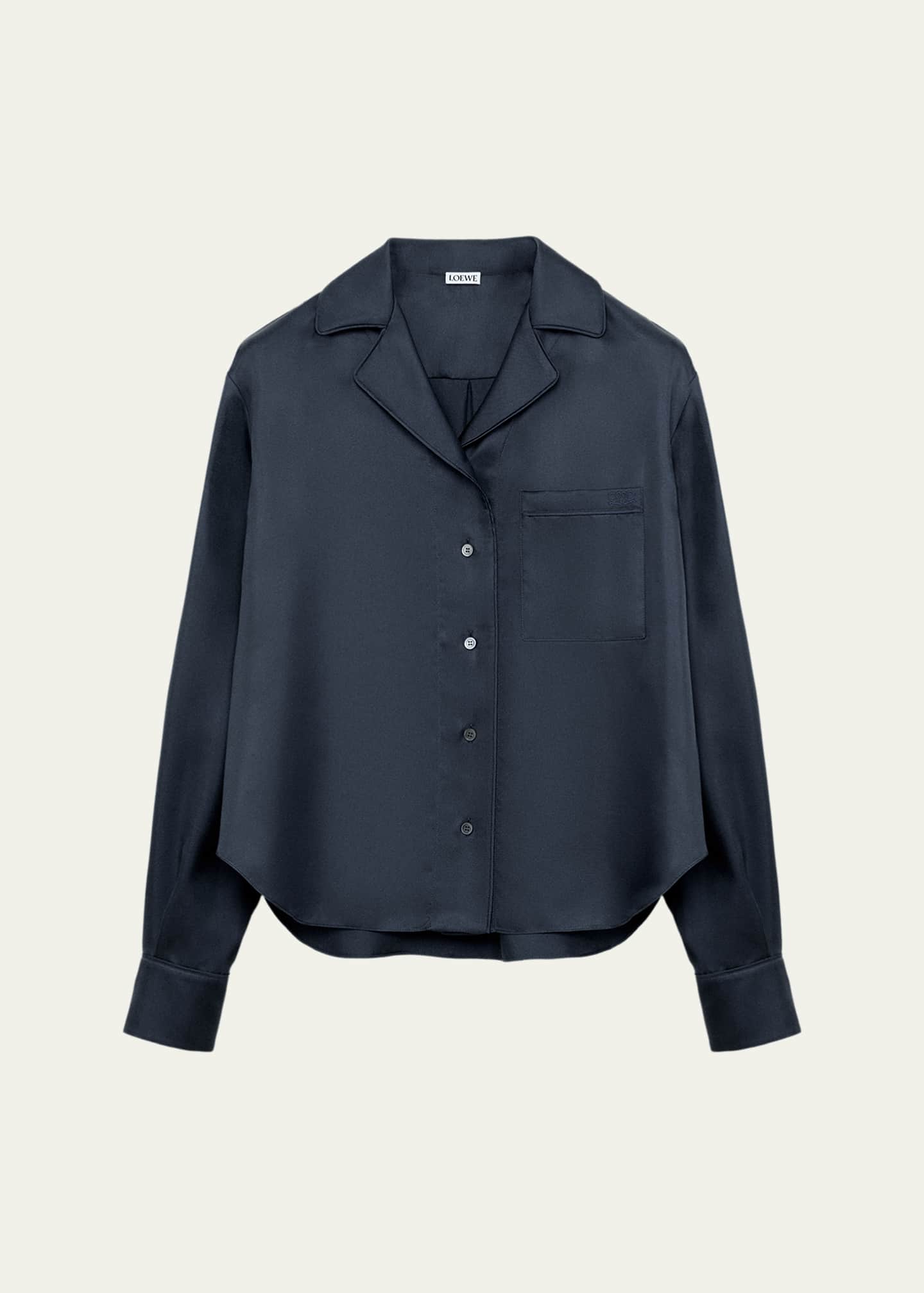 Loewe Silk Twill Pajama Shirt - Bergdorf Goodman