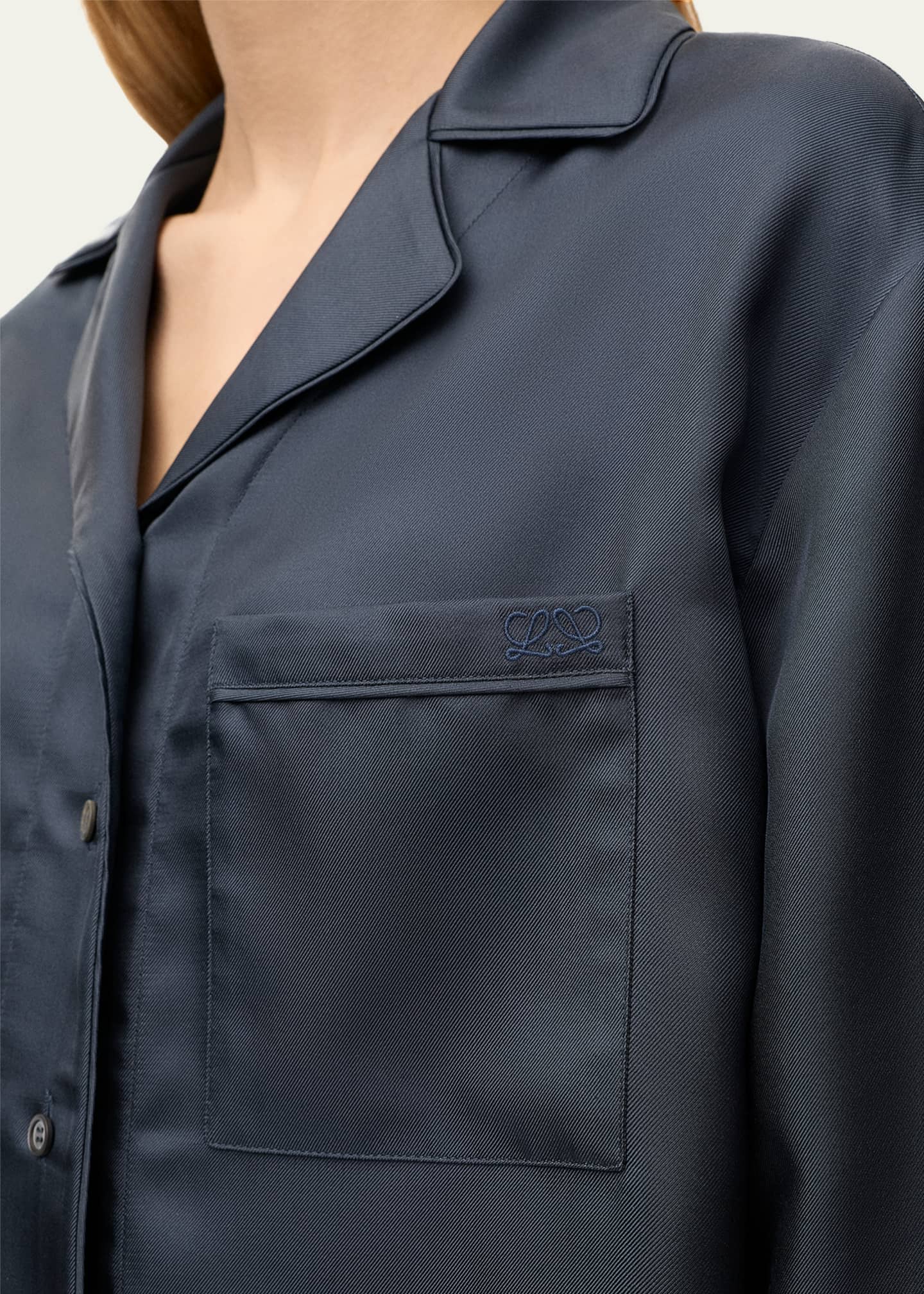 LOEWE パジャマシャツ シルク　size32 Loewe Silk Twill Pajama Shirt - Bergdorf Goodman