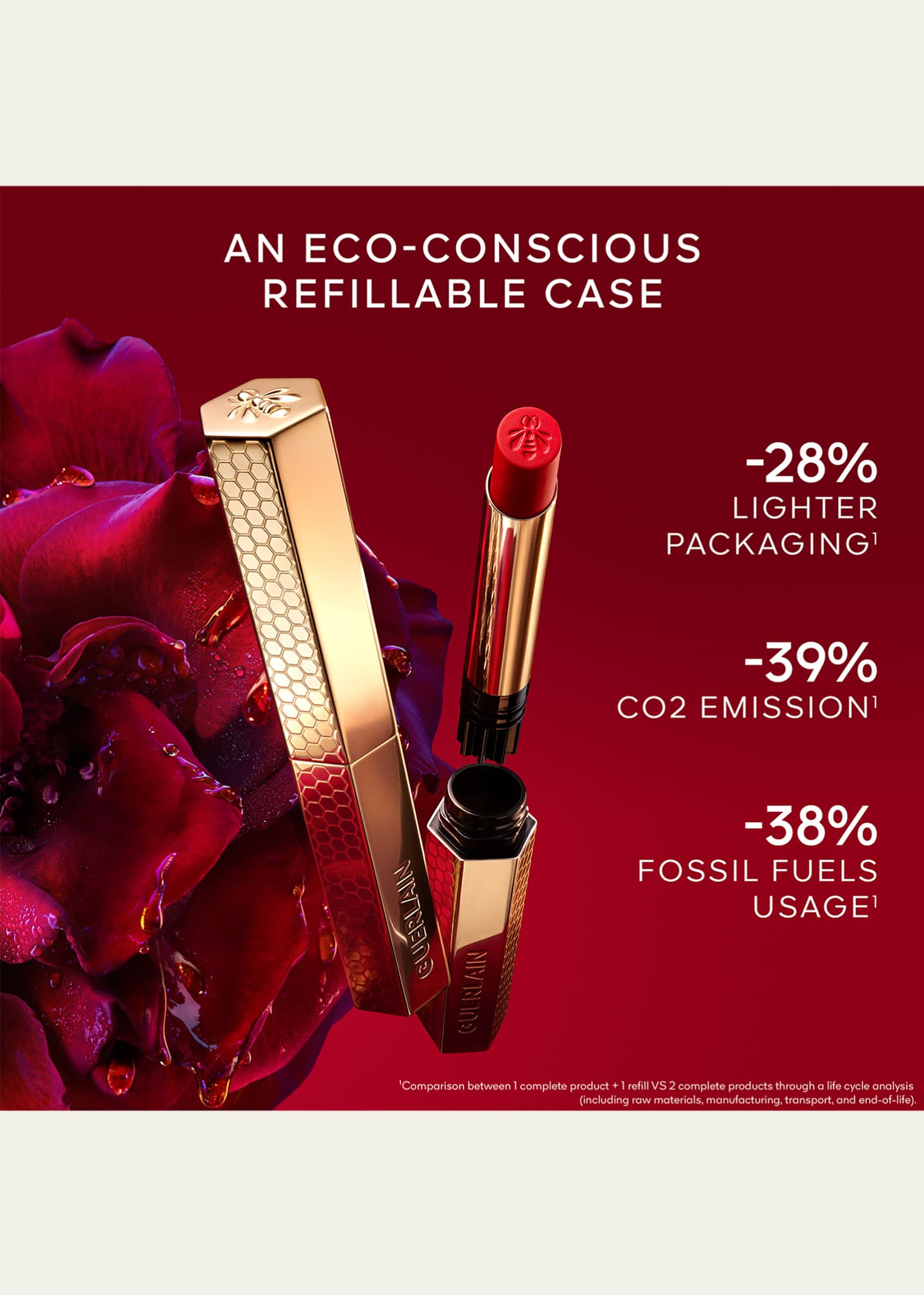 Guerlain KissKiss Honey-Infused Lipstick - 510 Petal Red