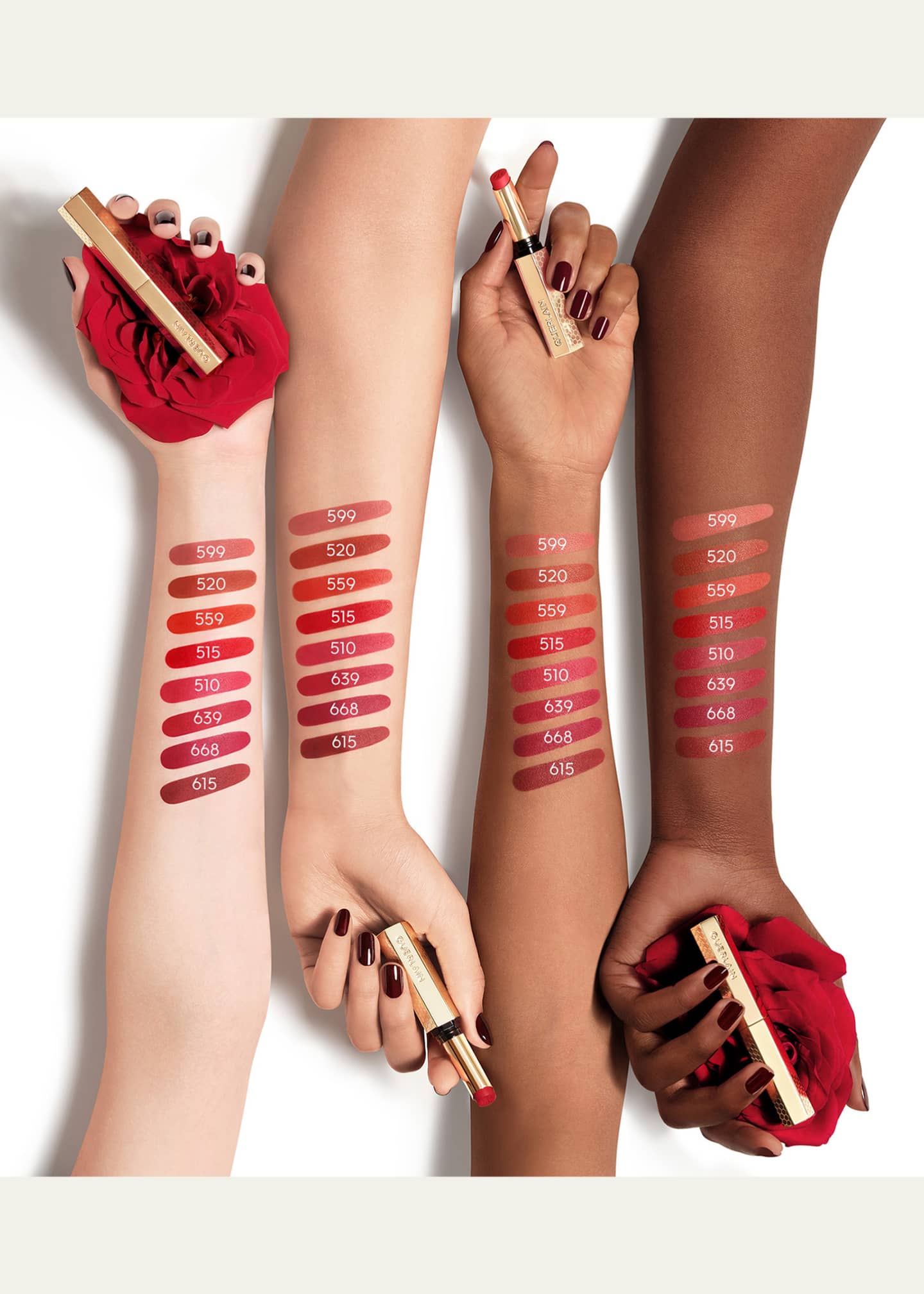 Guerlain KissKiss Honey-Infused Lipstick - 510 Petal Red