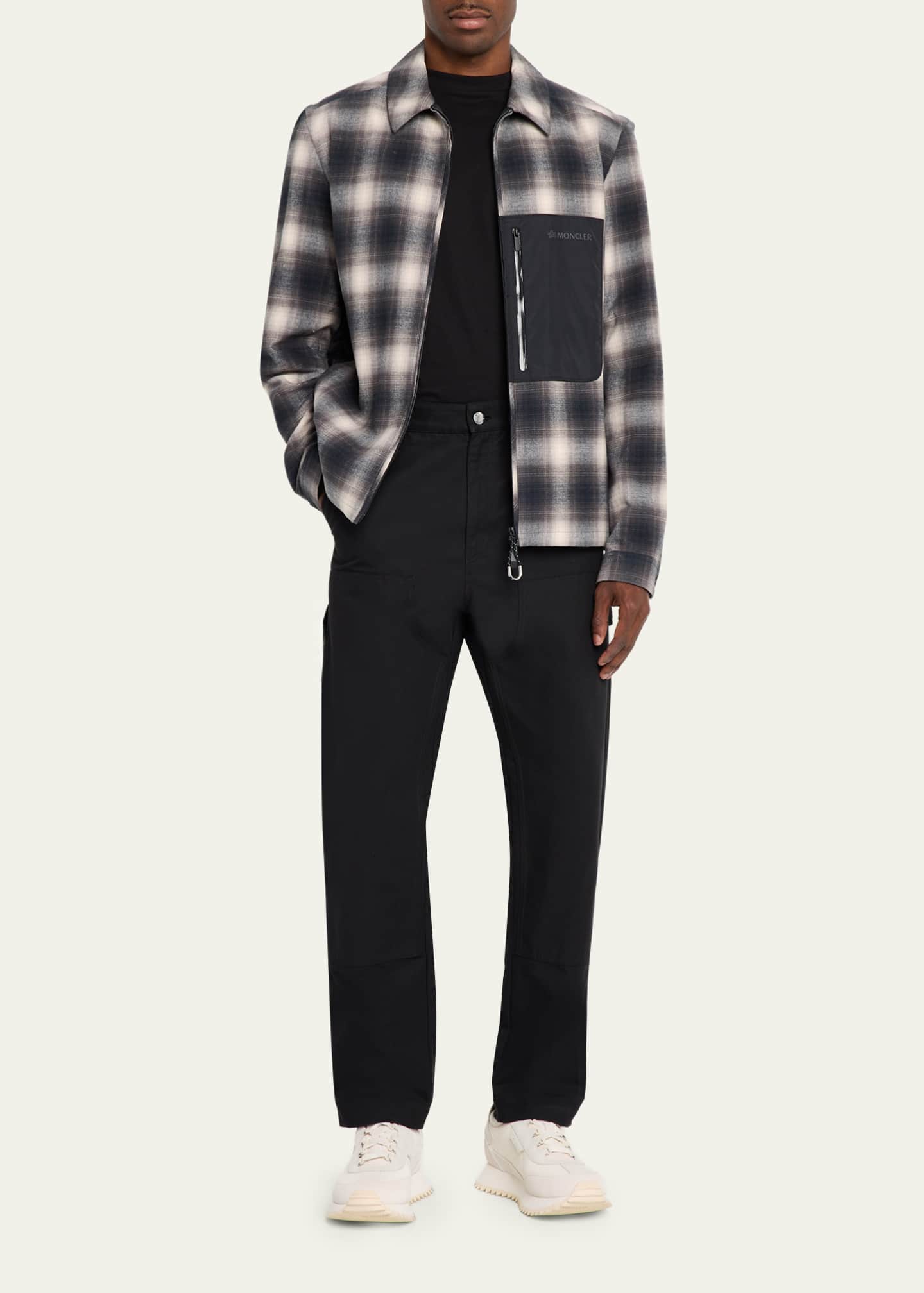 Moncler Grenoble Men's Plaid Mixed-Media Jacket - Bergdorf Goodman