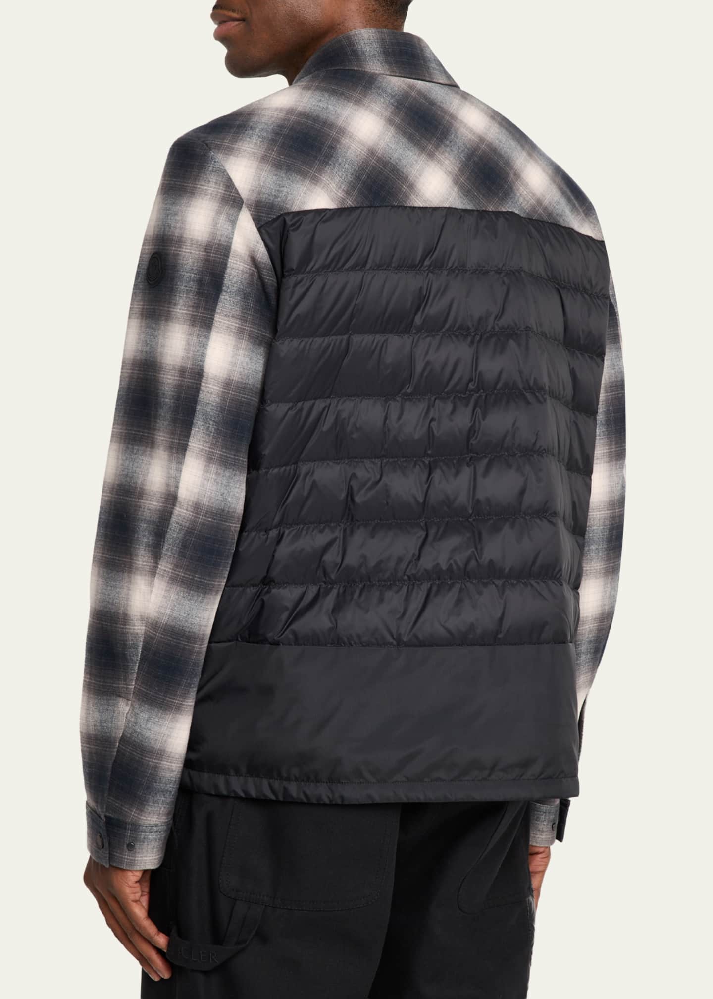 Moncler Grenoble Men's Plaid Mixed-Media Jacket - Bergdorf Goodman