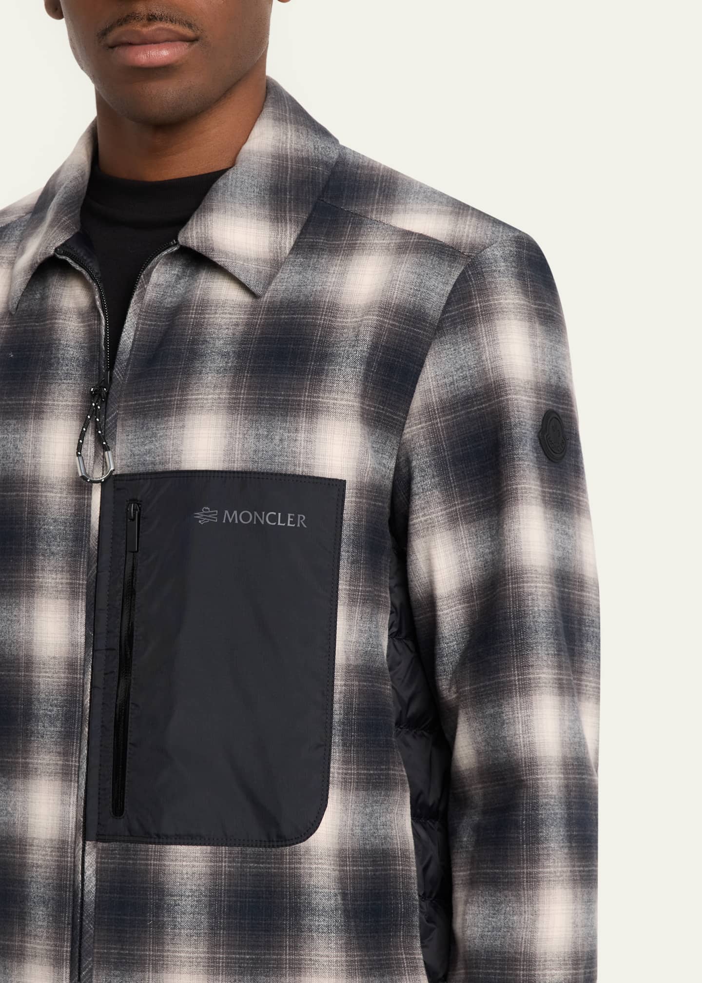 Moncler Grenoble Men's Plaid Mixed-Media Jacket - Bergdorf Goodman