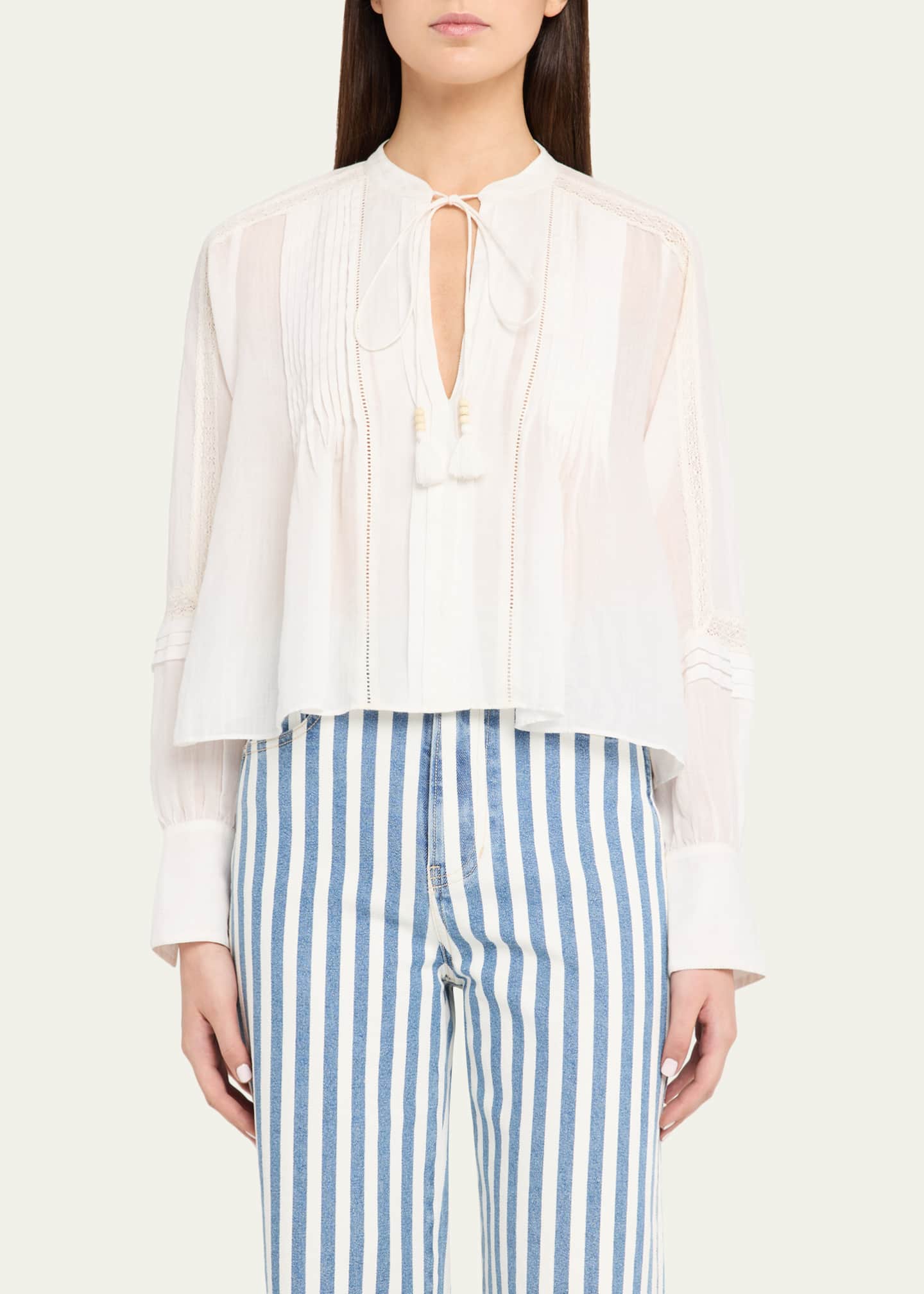 Veronica Beard Sawyer Ramie Blouse - Bergdorf Goodman