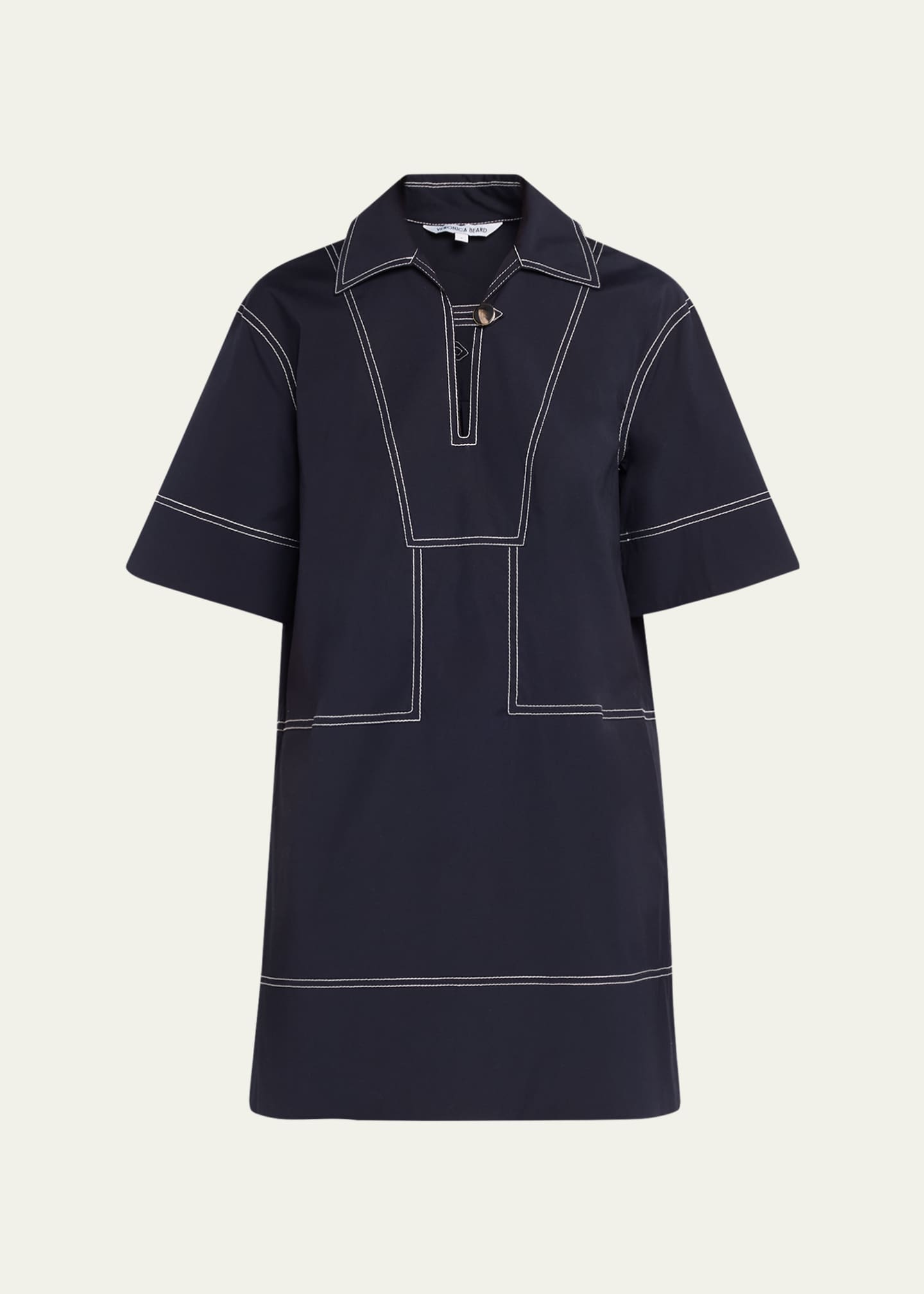 Veronica Beard Phelix Cotton Poplin Mini Tunic Dress - Bergdorf