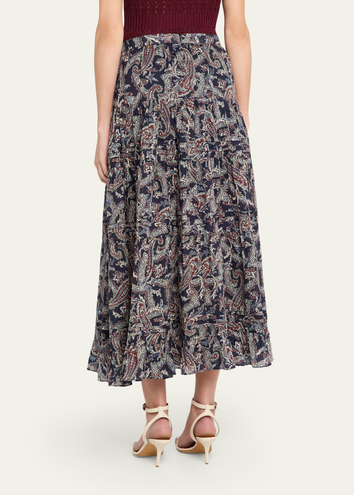 Veronica Beard Heatheralyn Paisley Skirt - Bergdorf Goodman