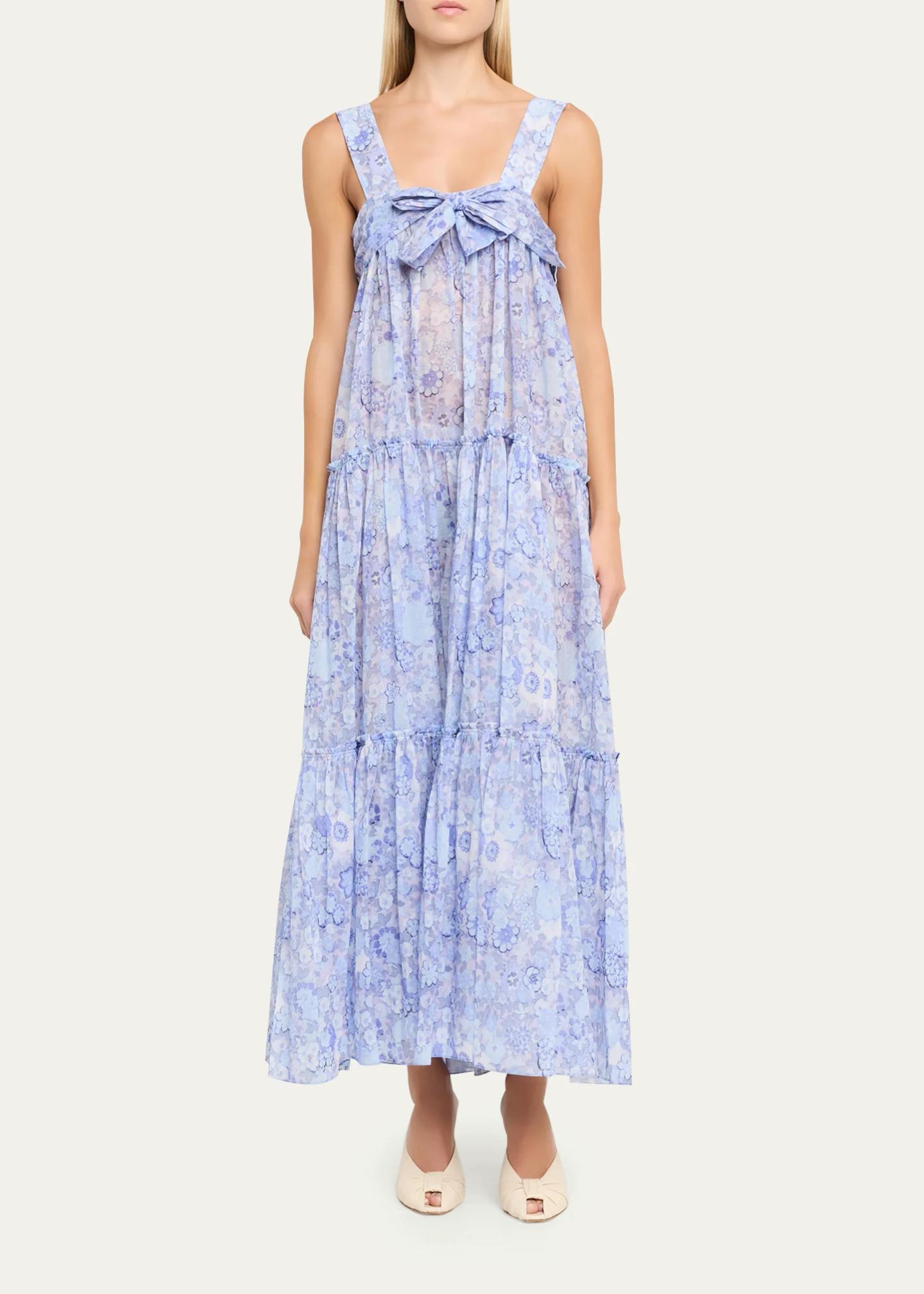 Chloe Painted Flowers Cotton Maxi Dress - Bergdorf Goodman