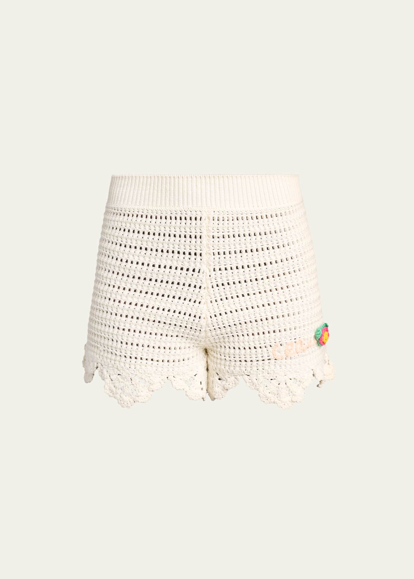 Chloe Organic Cotton Crochet Knit Shorts - Bergdorf Goodman