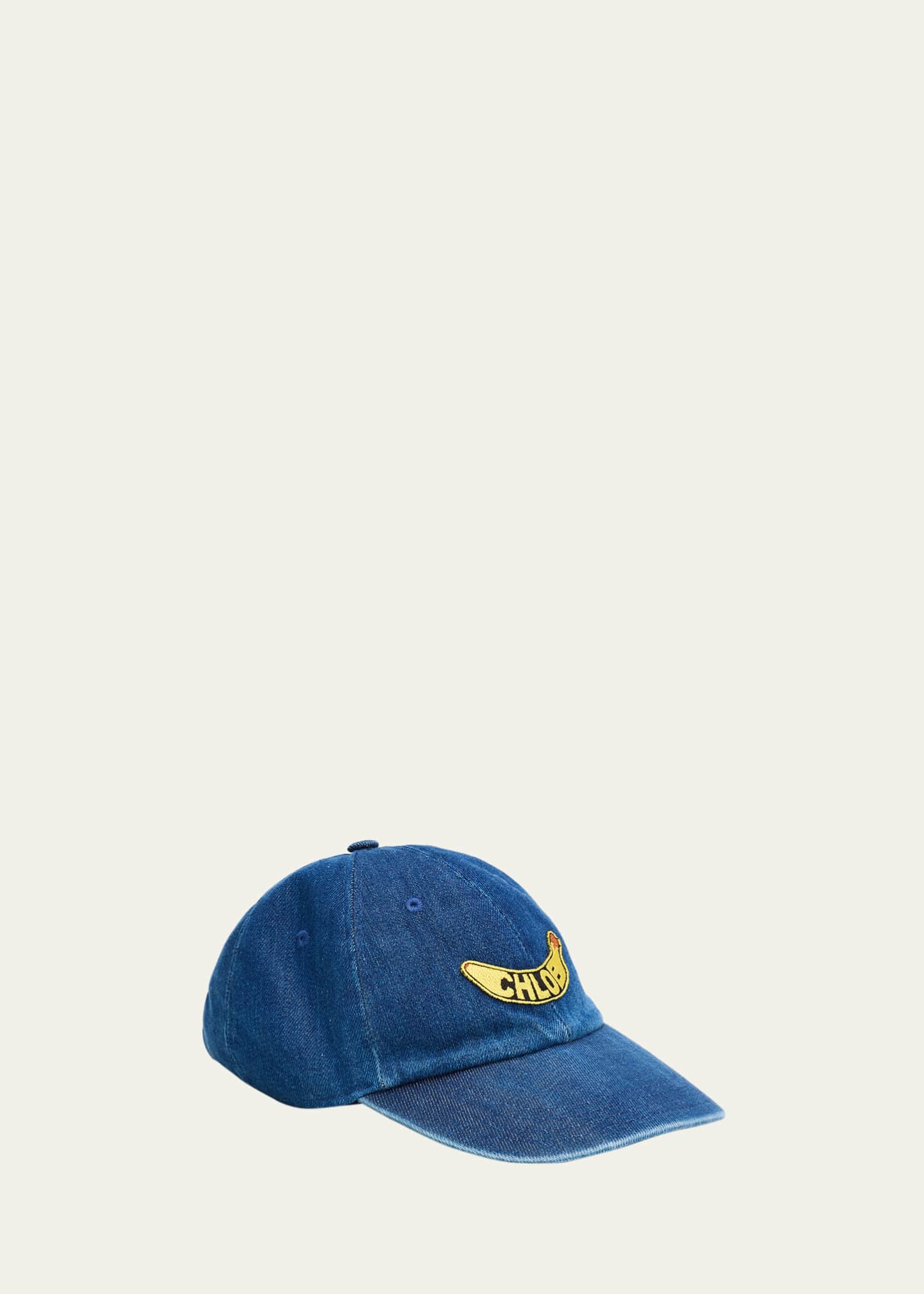 Chloe Banana Patch Denim Cap - Bergdorf Goodman