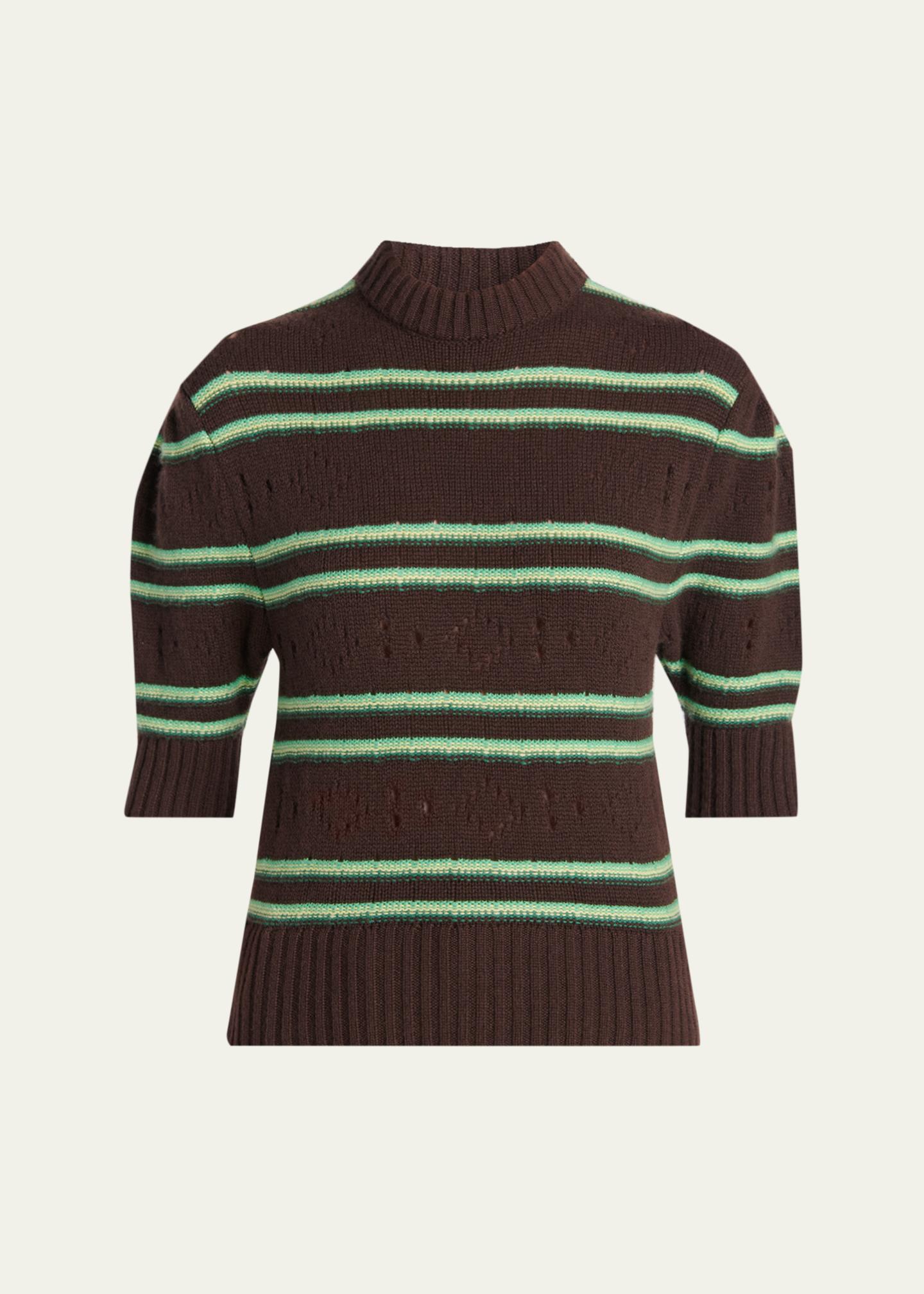 Marni Cashmere Perforated Striped Sweater - Bergdorf Goodman