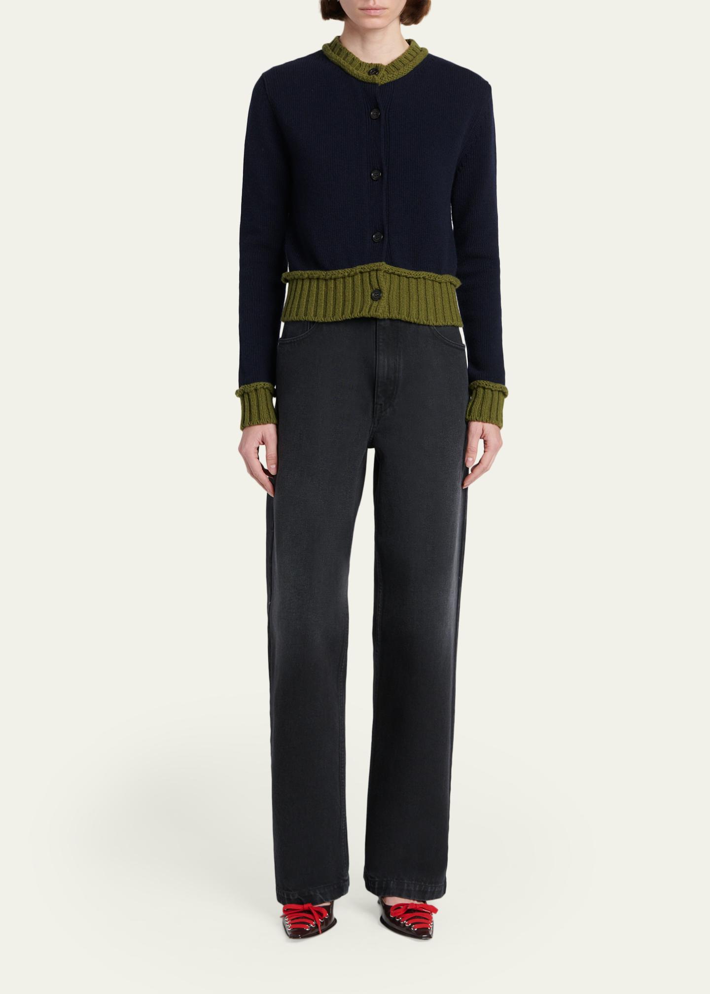 Marni Wool-Blend Contrast-Trim Cardigan - Bergdorf Goodman