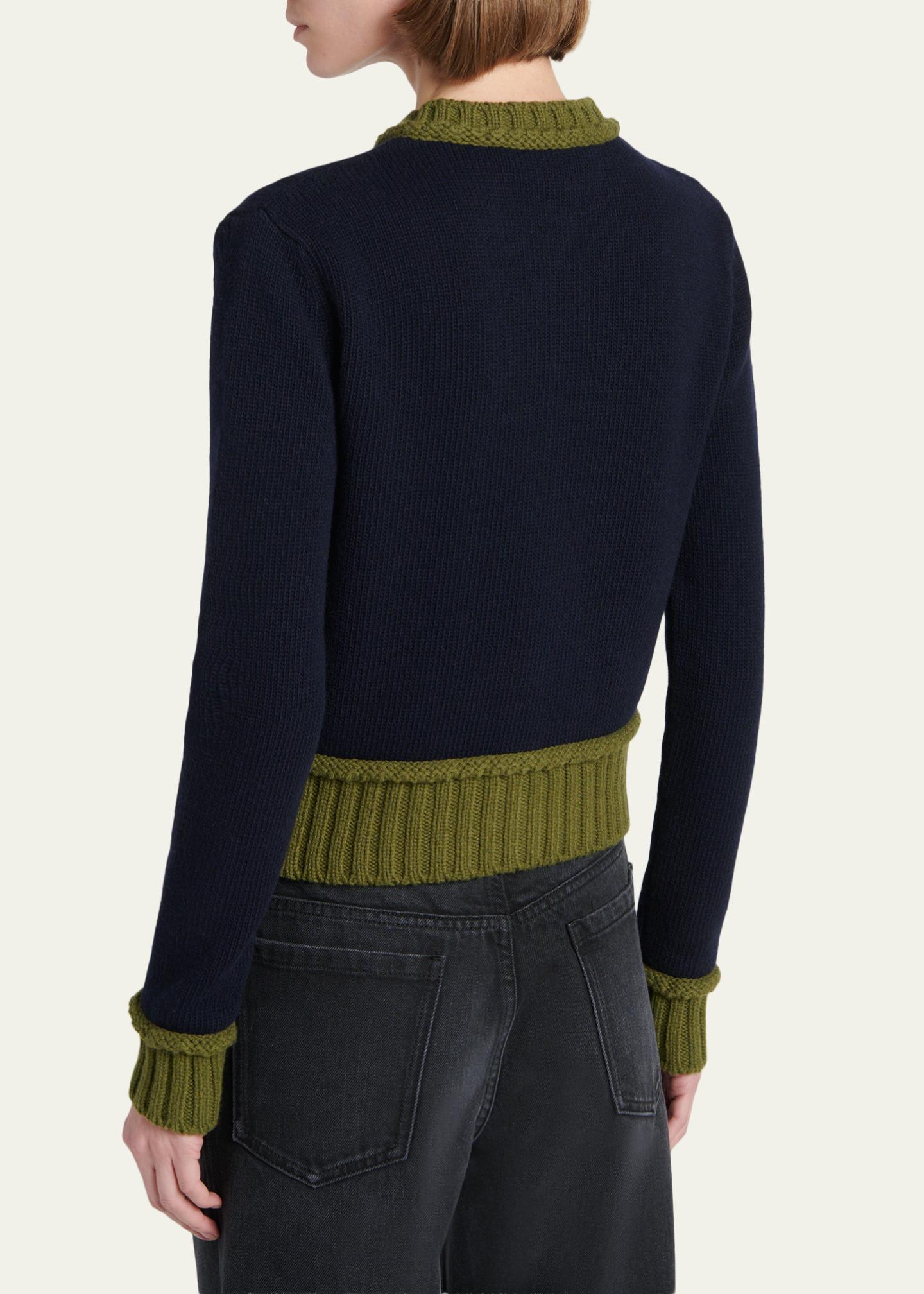 Marni Wool-Blend Contrast-Trim Cardigan - Bergdorf Goodman