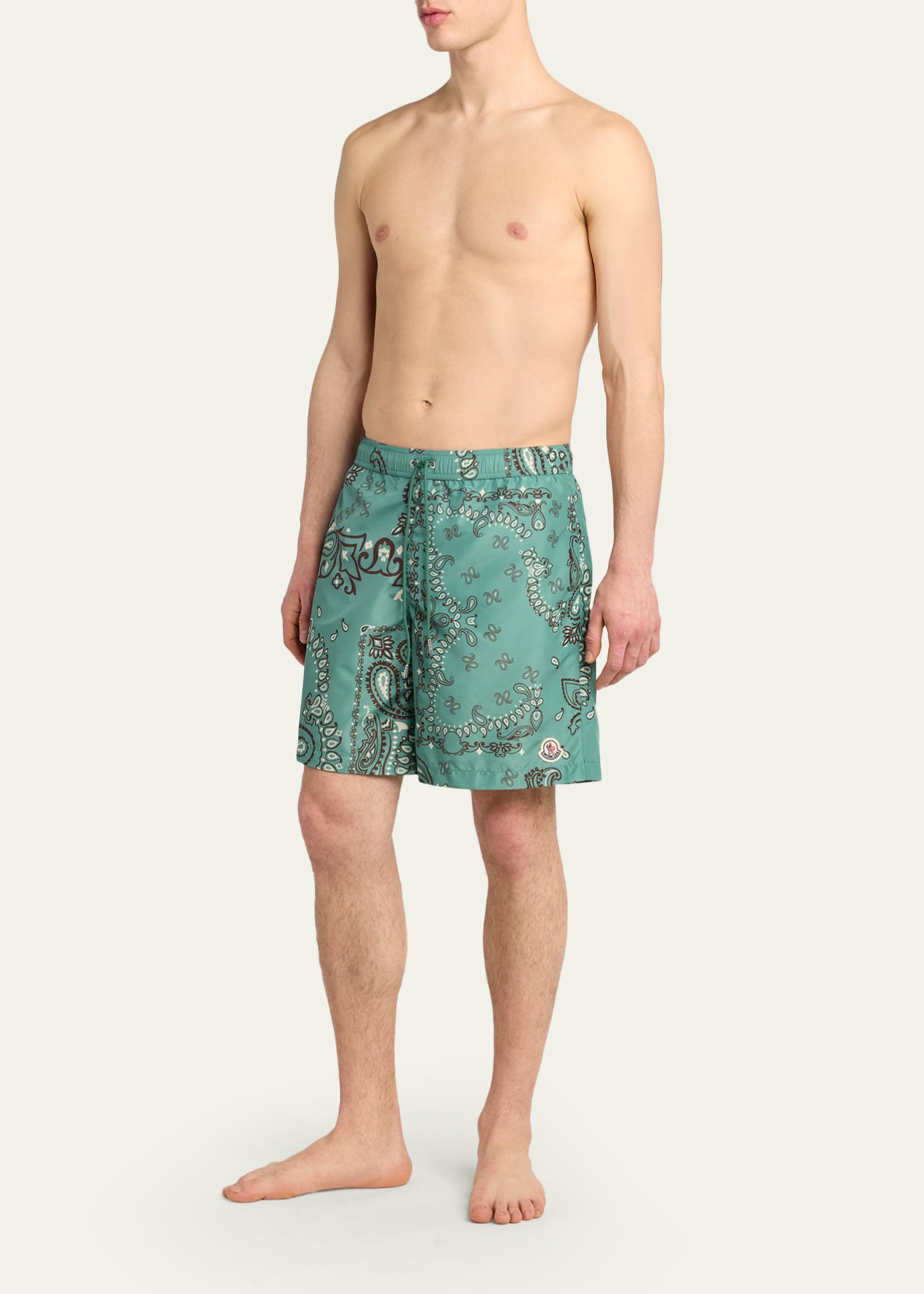 Moncler Men's Printed Swim Shorts - Bergdorf Goodman