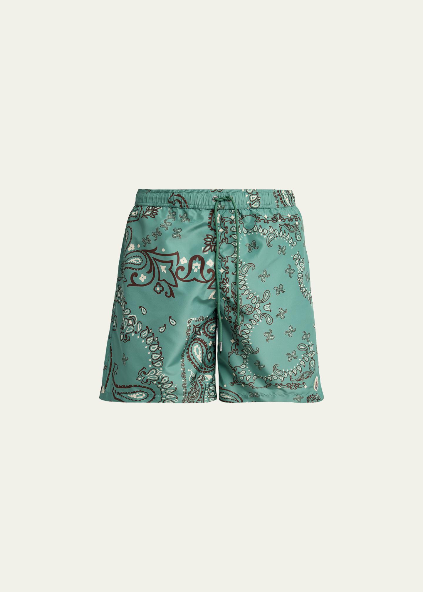 水着・水泳用品 Moncler 4y Moncler Men's Printed Swim Shorts - Bergdorf Goodman