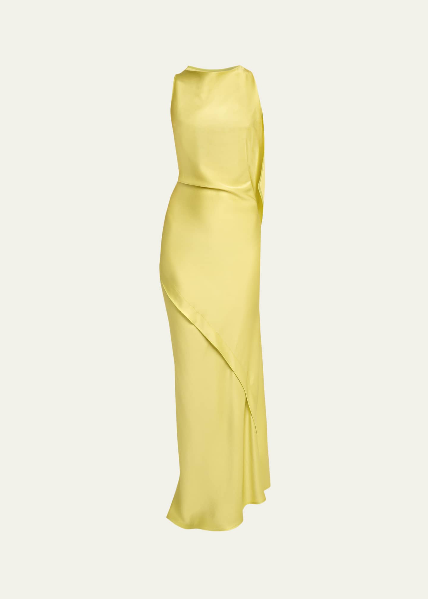 victoria beckham gold dress Victoria Beckham Draped Cowl-neck Dress