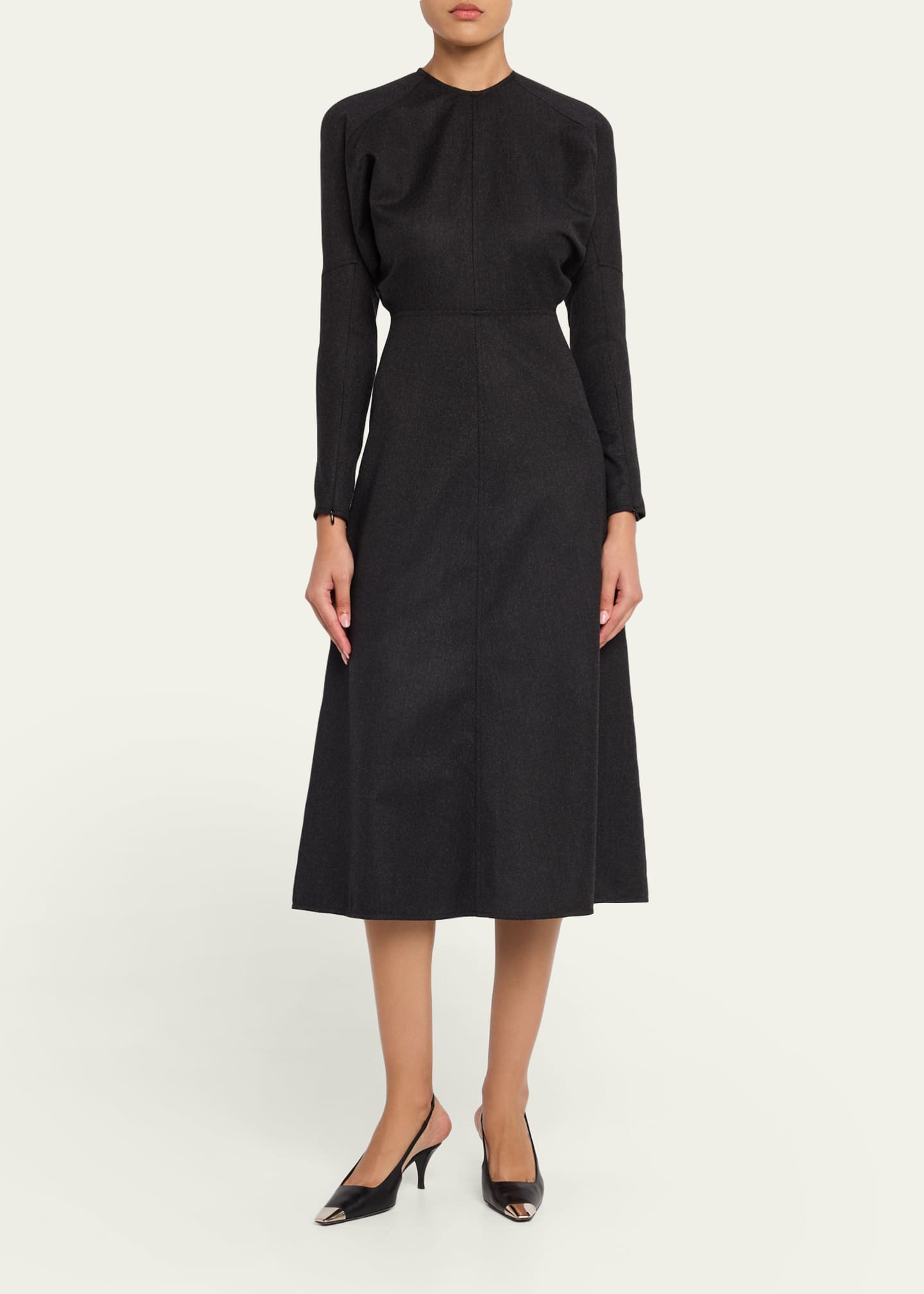 dolman sleeve a line dress Elegant White Dress with Dolman Sleeves