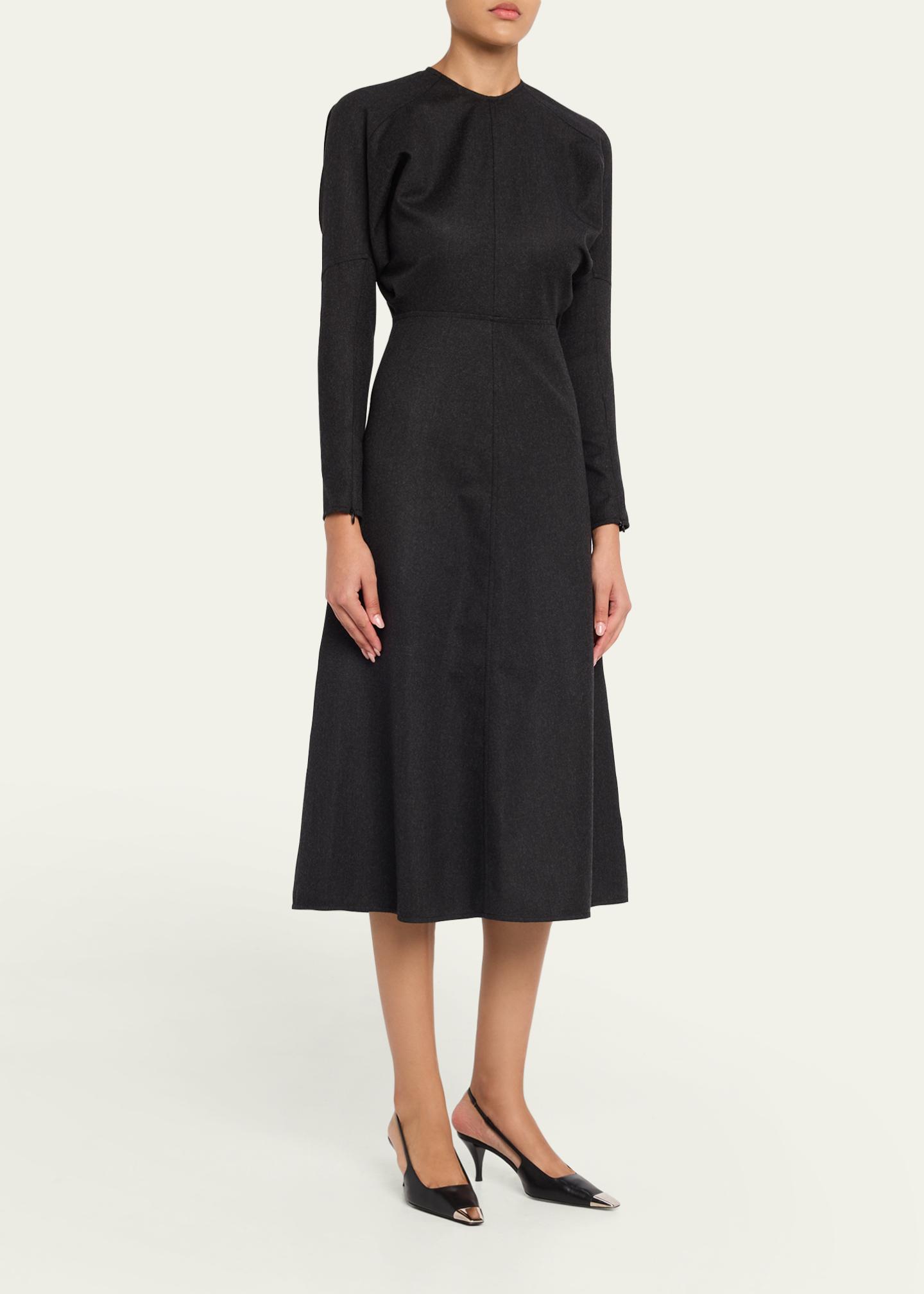 Victoria Beckham Dolman-Sleeve A-Line Midi Dress