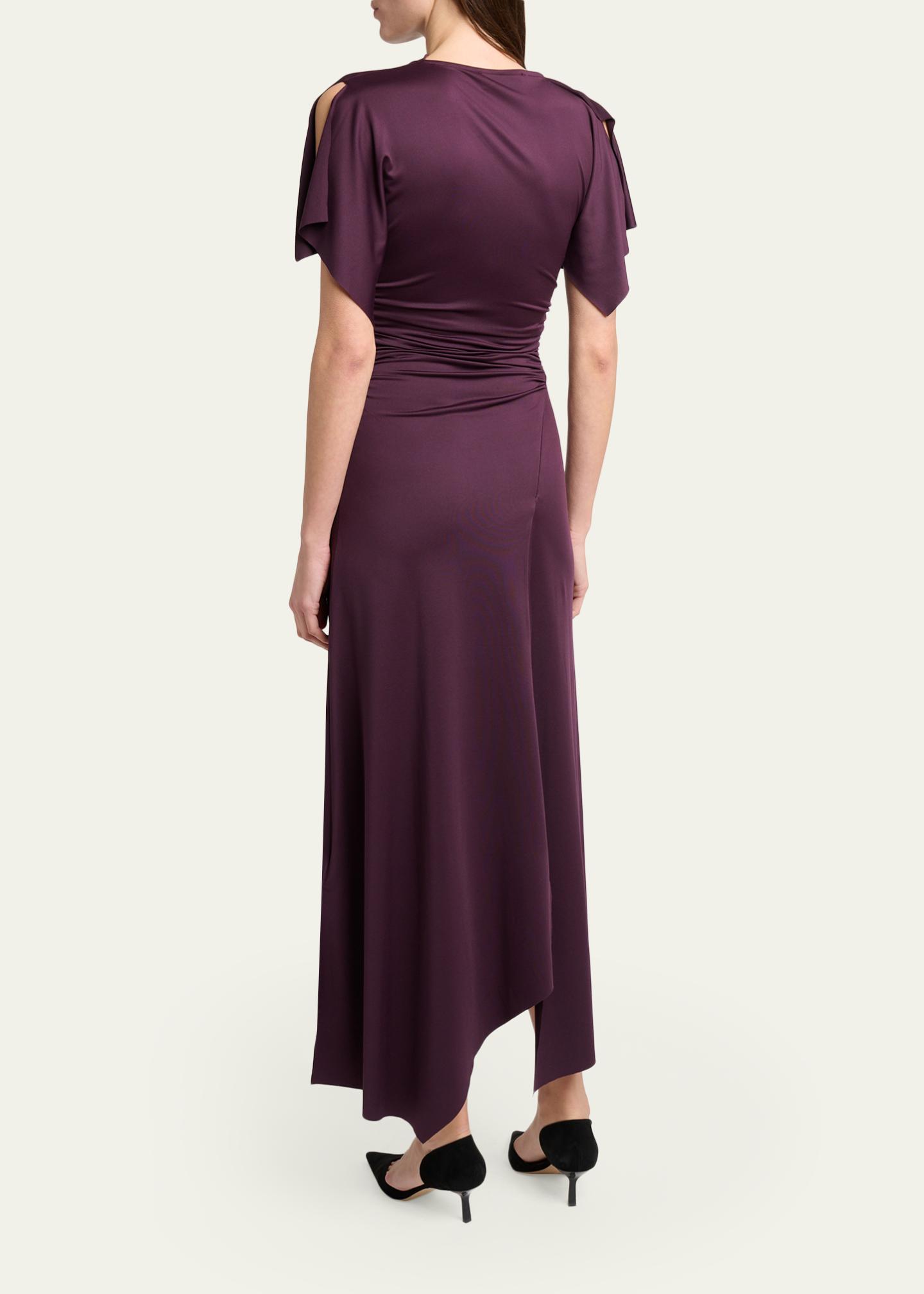 victoria beckham dress asymmetric draped midi  Petite Chrie creating a slinky fit against the skin Victoria Beckham Blousey Midi Dress