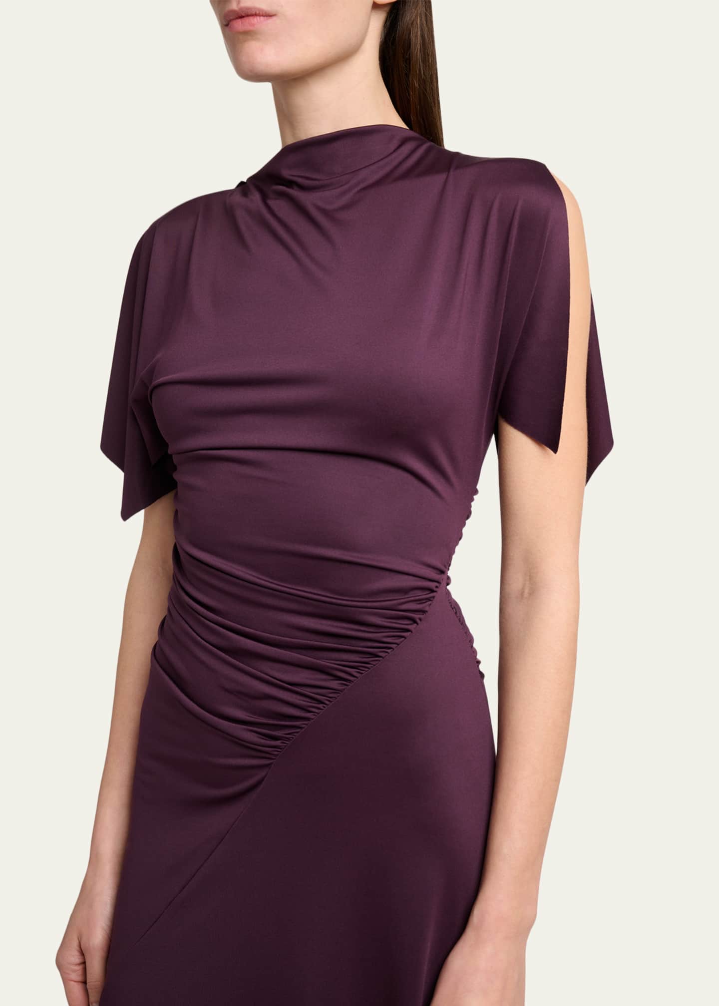 victoria beckham gathered jersey midi dress Victoria Beckham Gathered Jersey Midi Dress In Purple - 40% Off