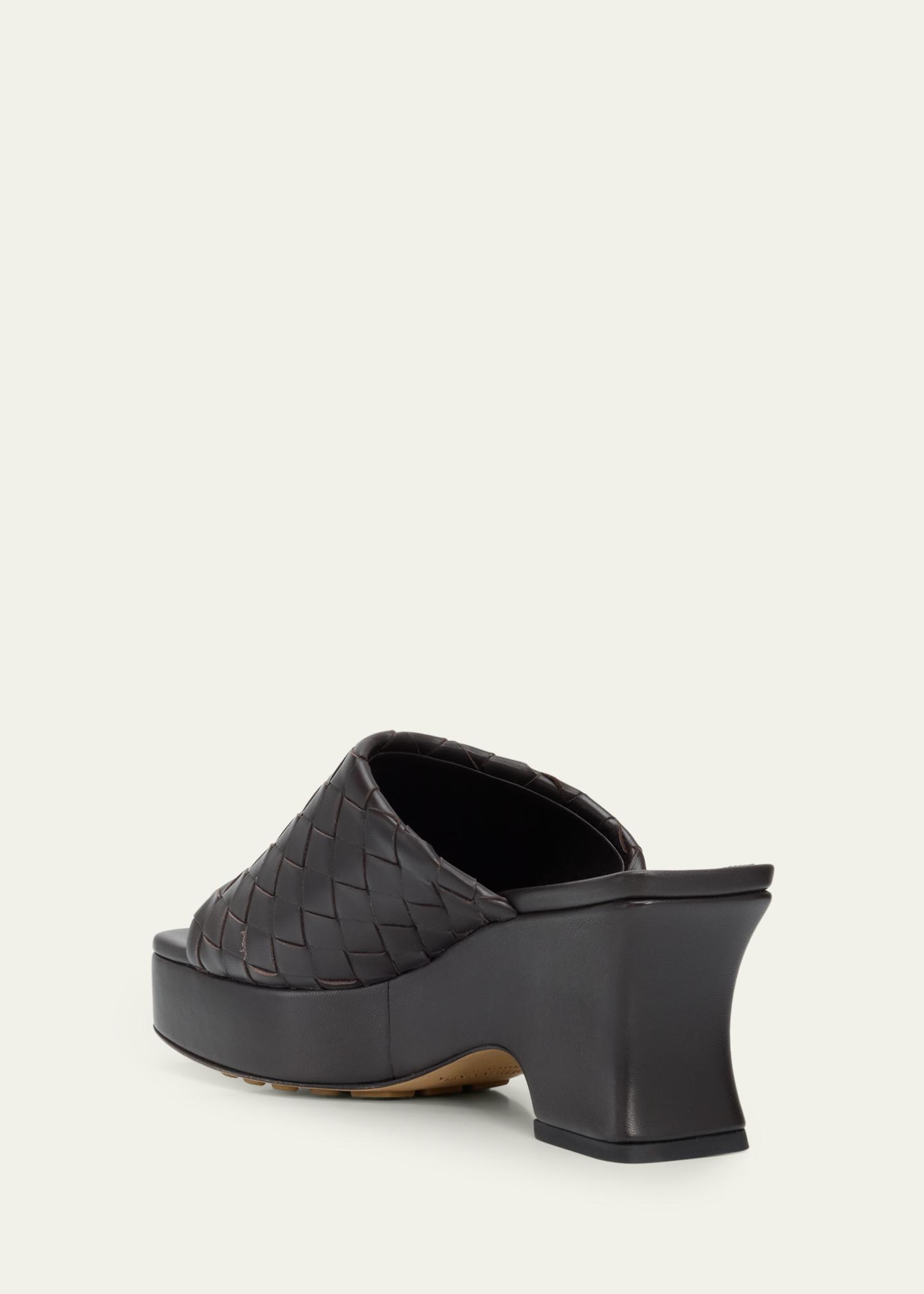 Bottega Veneta 70mm Rosita Intrecciato Leather Wedge Mules