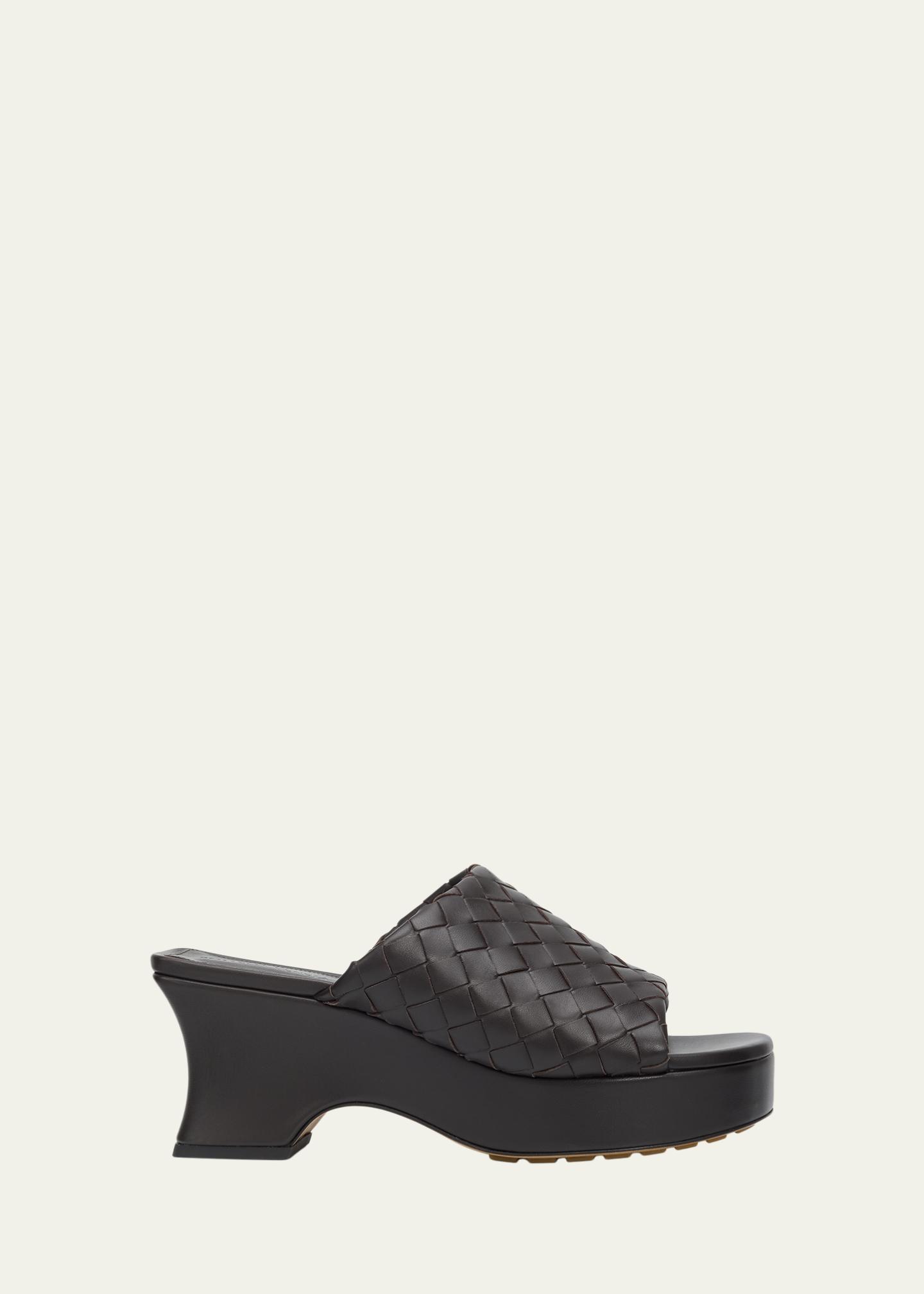 Bottega Veneta 70mm Rosita Intrecciato Leather Wedge Mules