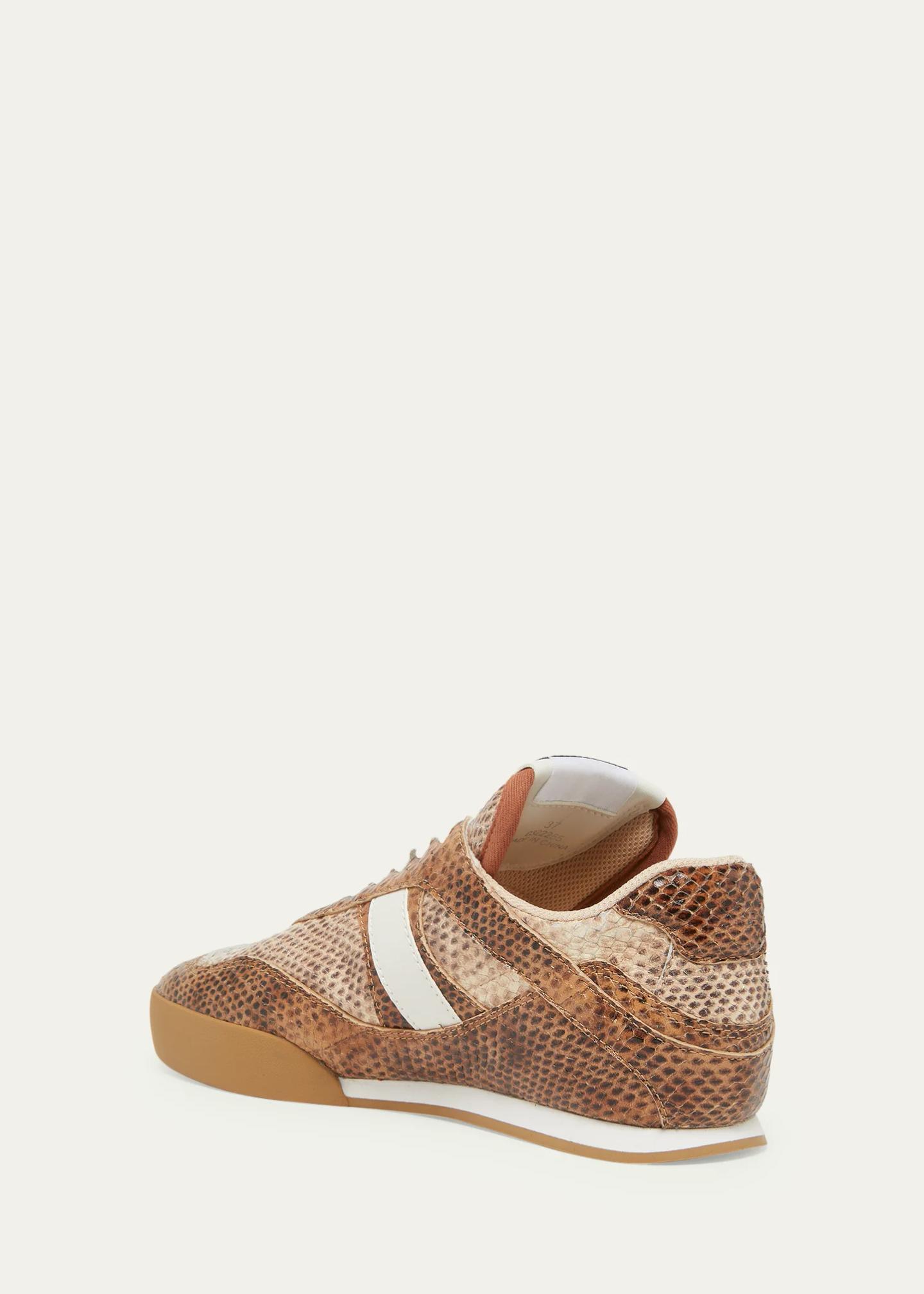 Chloe Kick Snake-Embossed Leather Low-Top Sneakers - Bergdorf Goodman