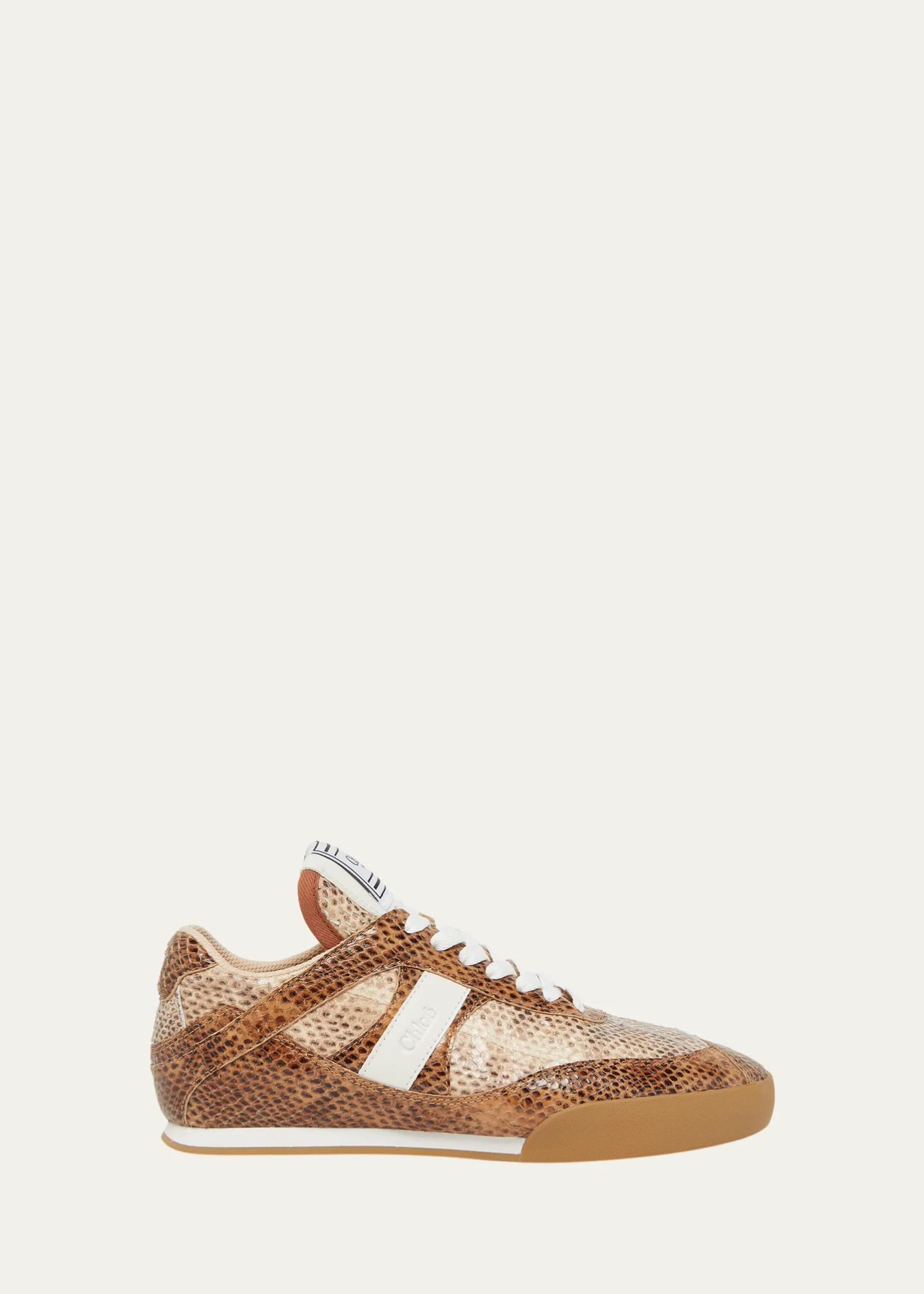 Chloe Kick Snake-Embossed Leather Low-Top Sneakers - Bergdorf Goodman