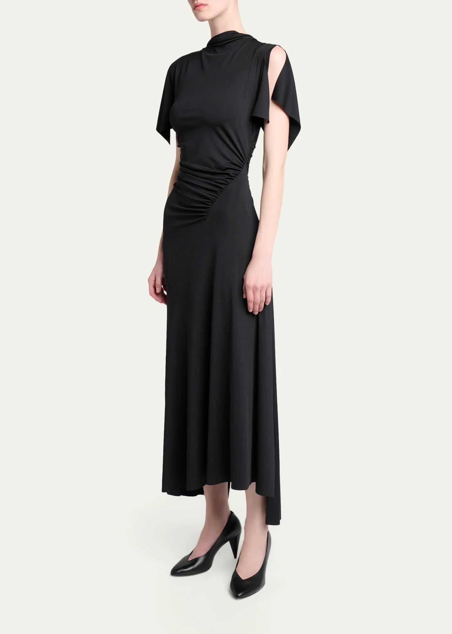 victoria beckham asymmetric dress Blousey Midi In Blackcurrant - 4 it has a fluid