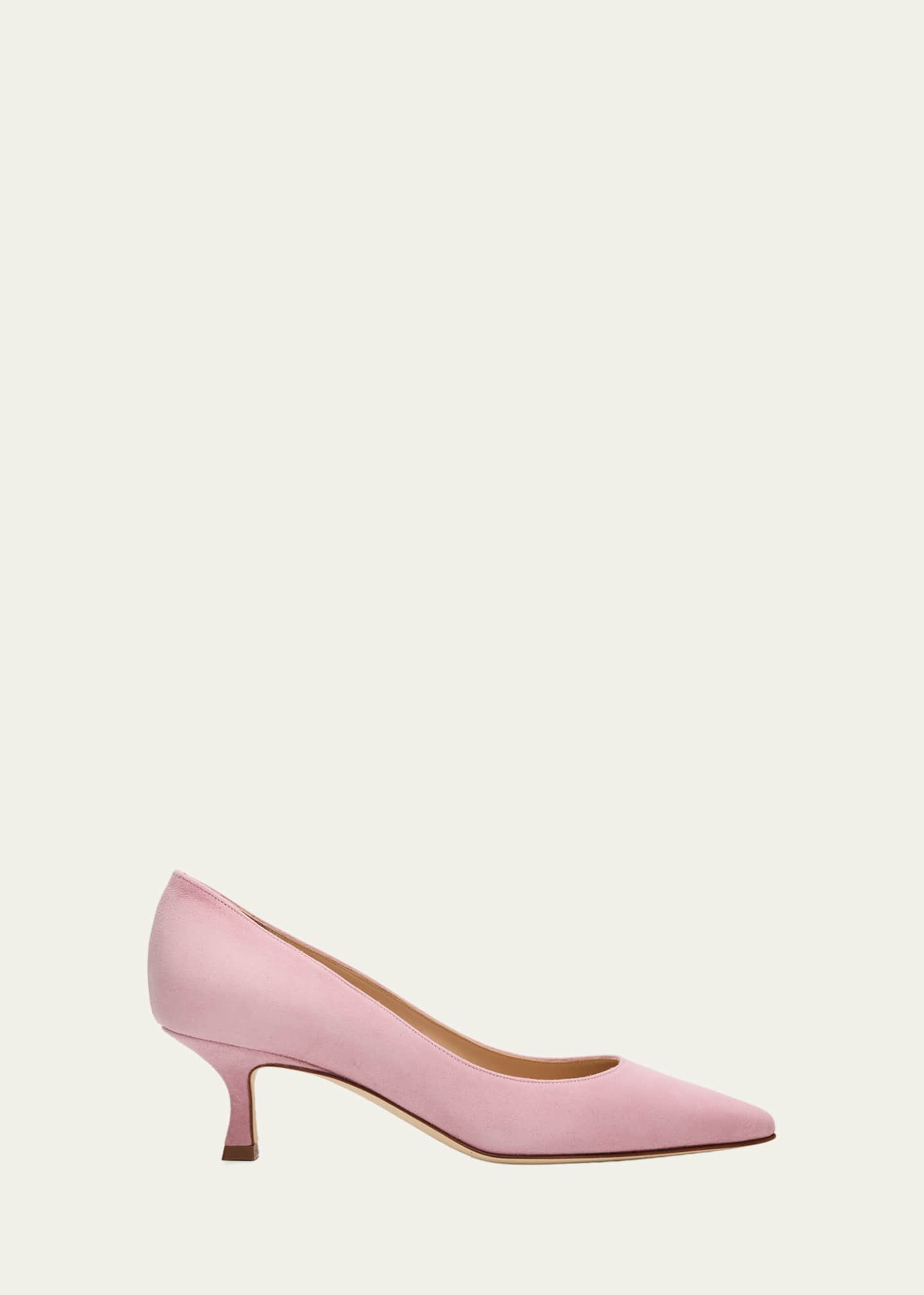 Manolo Blahnik 50mm Srila Suede Kitten Heel Pumps - Bergdorf Goodman