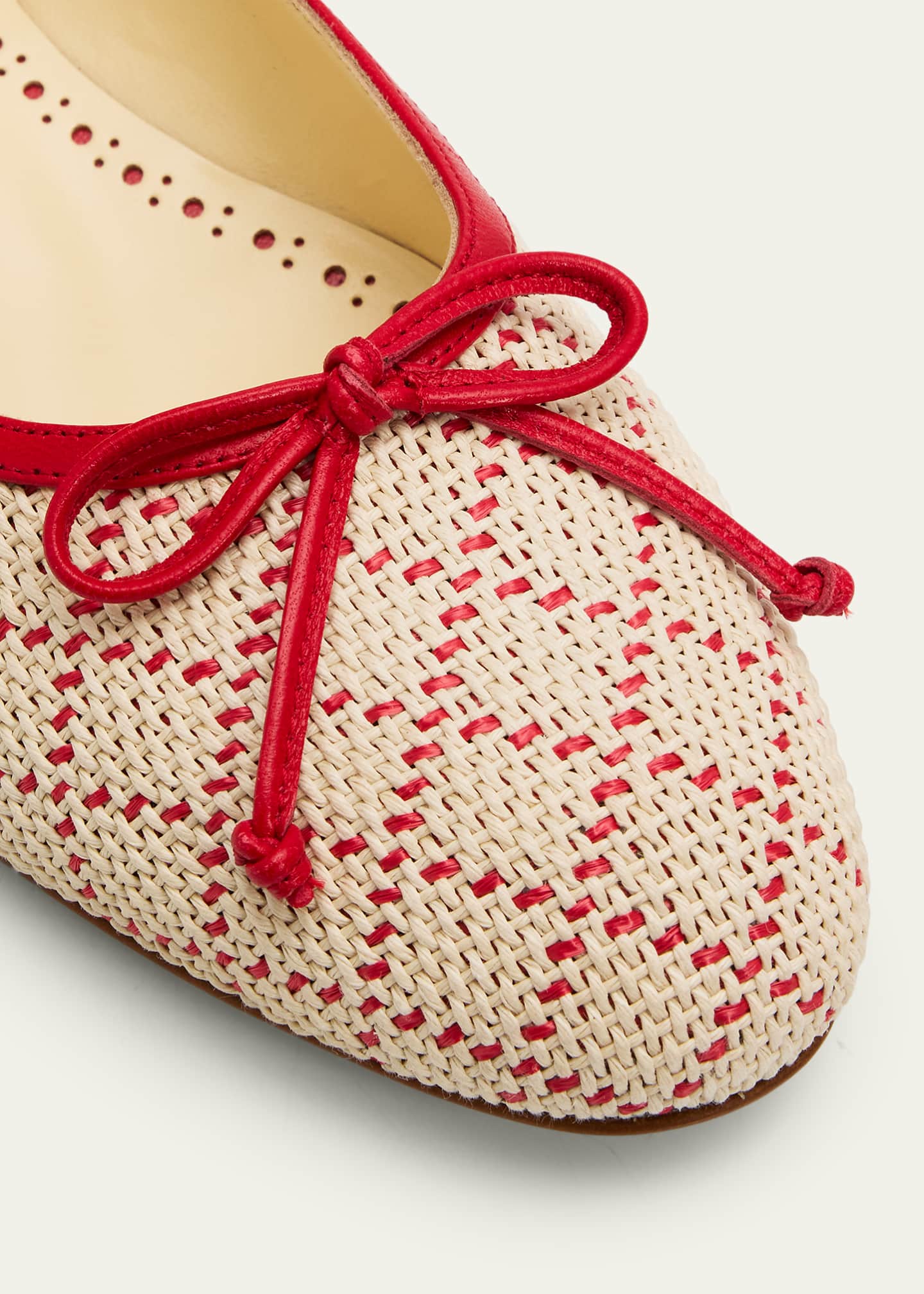 Manolo Blahnik Verallim Raffia Ballerina Flats - Bergdorf Goodman