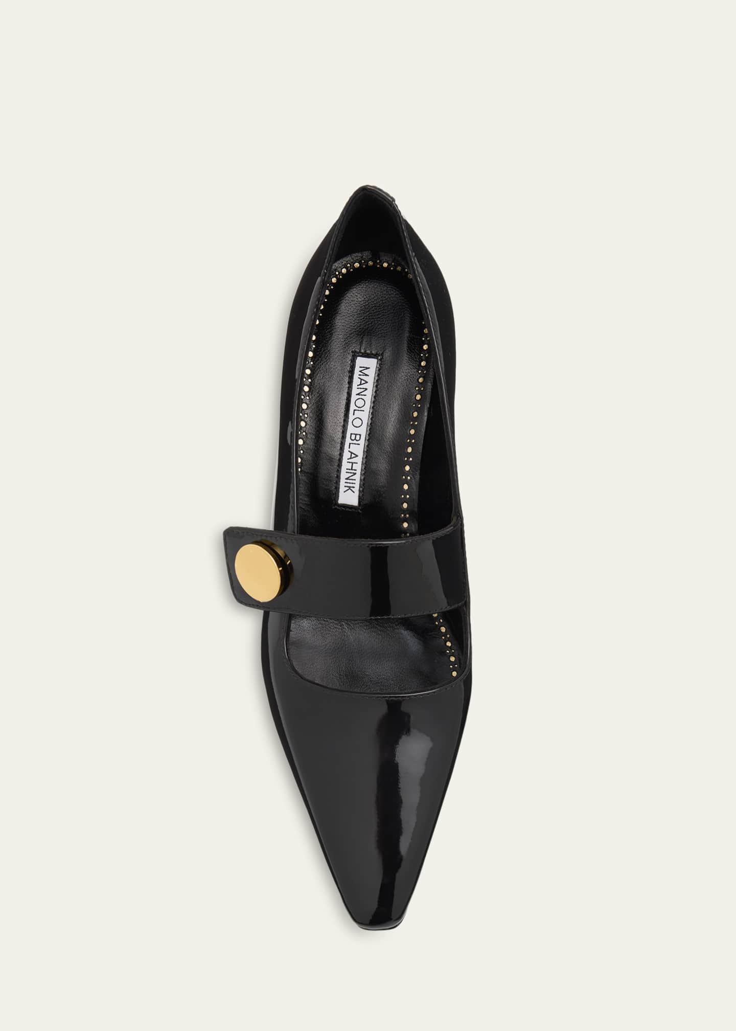 Manolo Blahnik 50mm Dorian Patent Leather Mary Jane Pumps