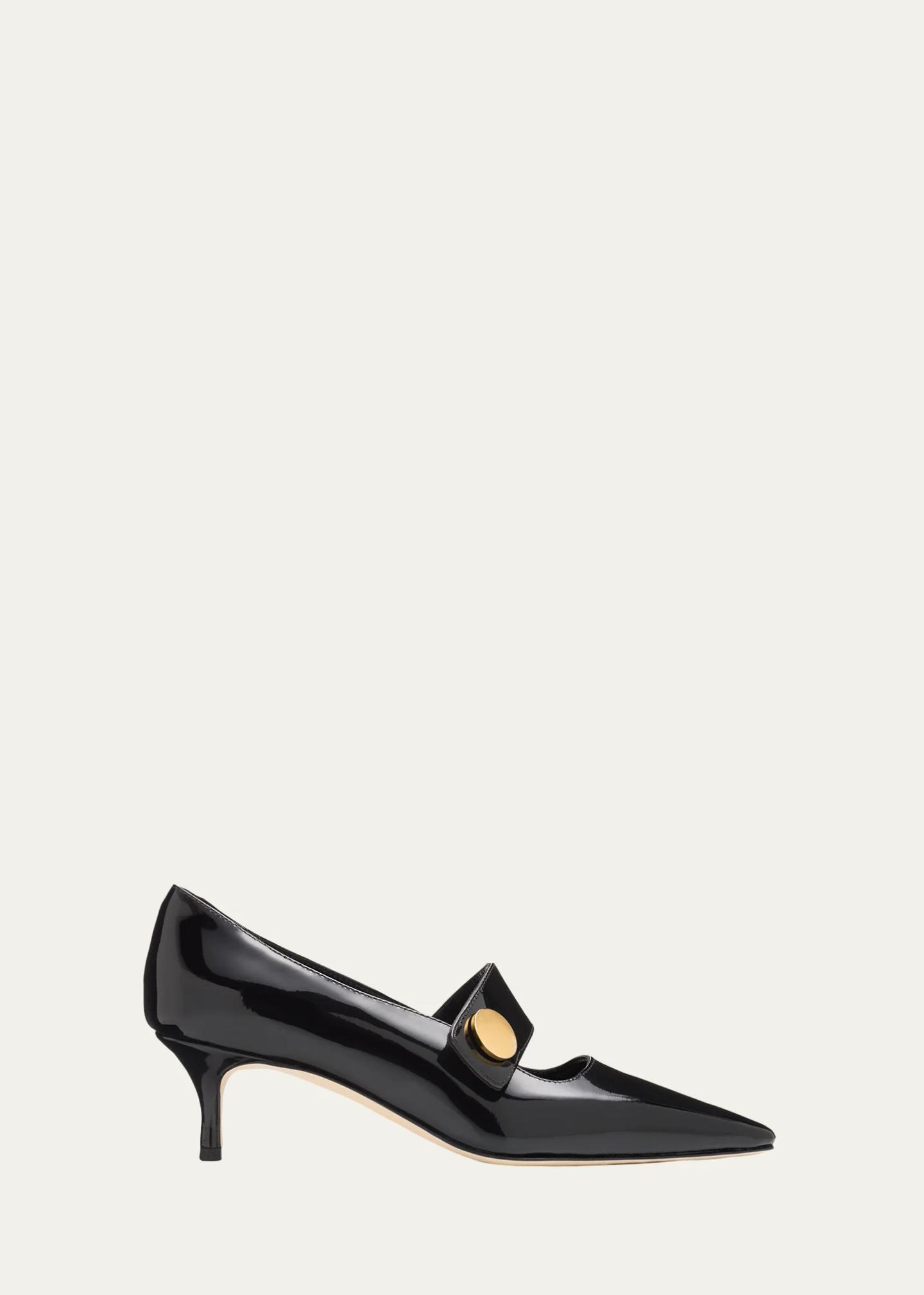 Manolo Blahnik 50mm Dorian Patent Leather Mary Jane Pumps