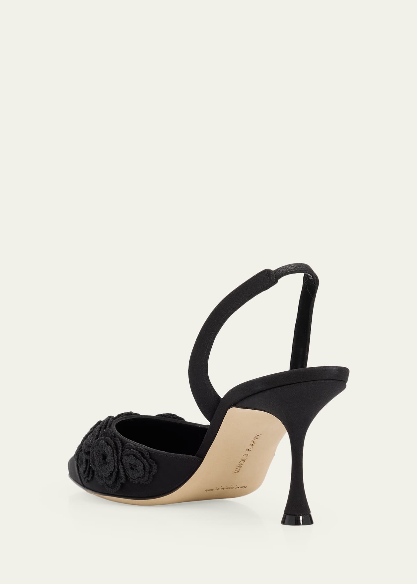 Manolo Blahnik 70mm Svemutasli Gala Floral Slingback Pumps