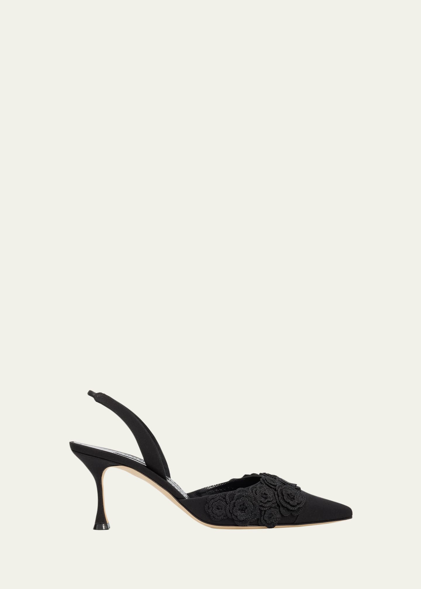 Manolo Blahnik 70mm Svemutasli Gala Floral Slingback Pumps