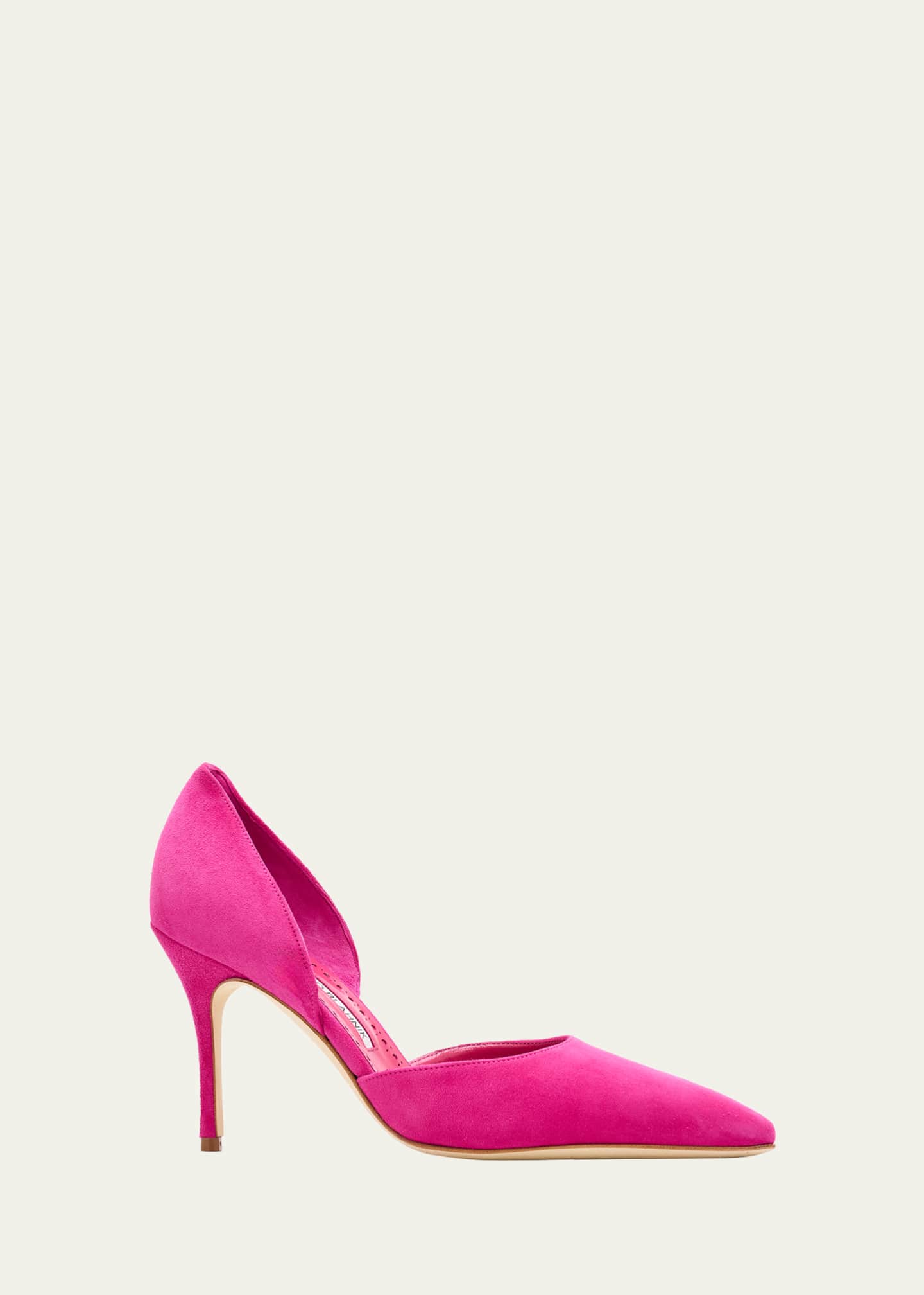 Manolo Blahnik Taylerbinu Suede D'Orsay Pumps - Bergdorf Goodman