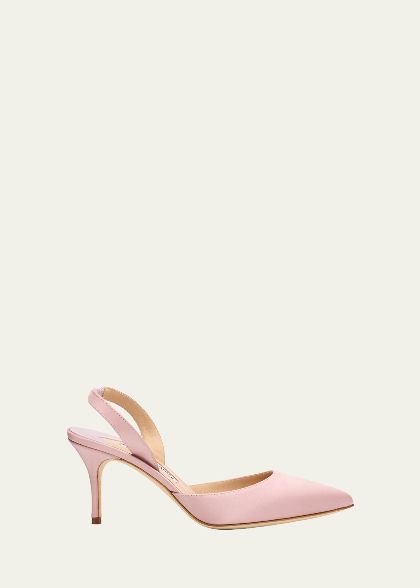 Manolo Blahnik 70mm Carolyne Satin Slingback Pumps - Bergdorf Goodman
