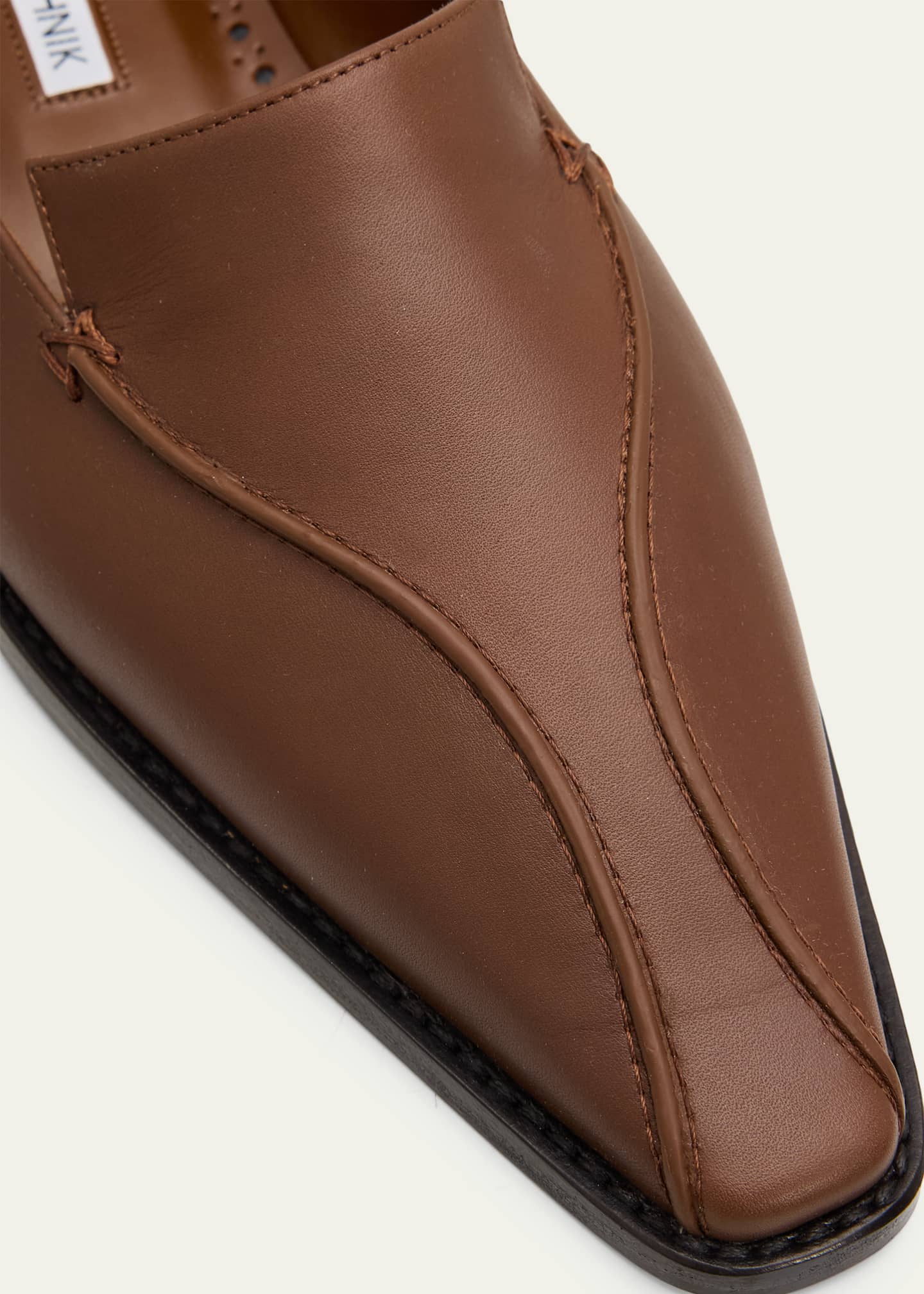 Manolo Blahnik Cleofelo Leather Flats - Bergdorf Goodman