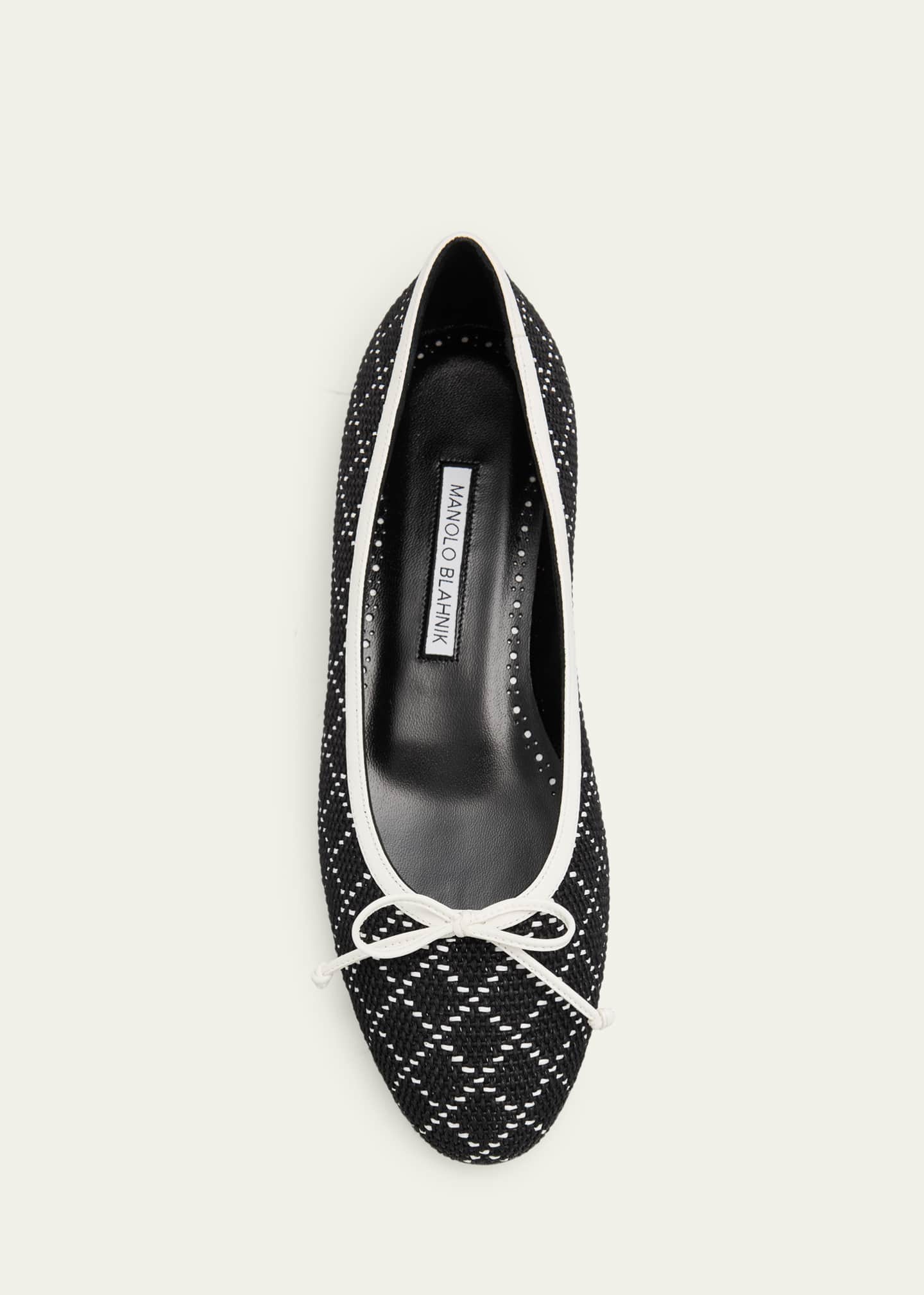 Manolo Blahnik Verallim Raffia Ballerina Flats - Bergdorf Goodman