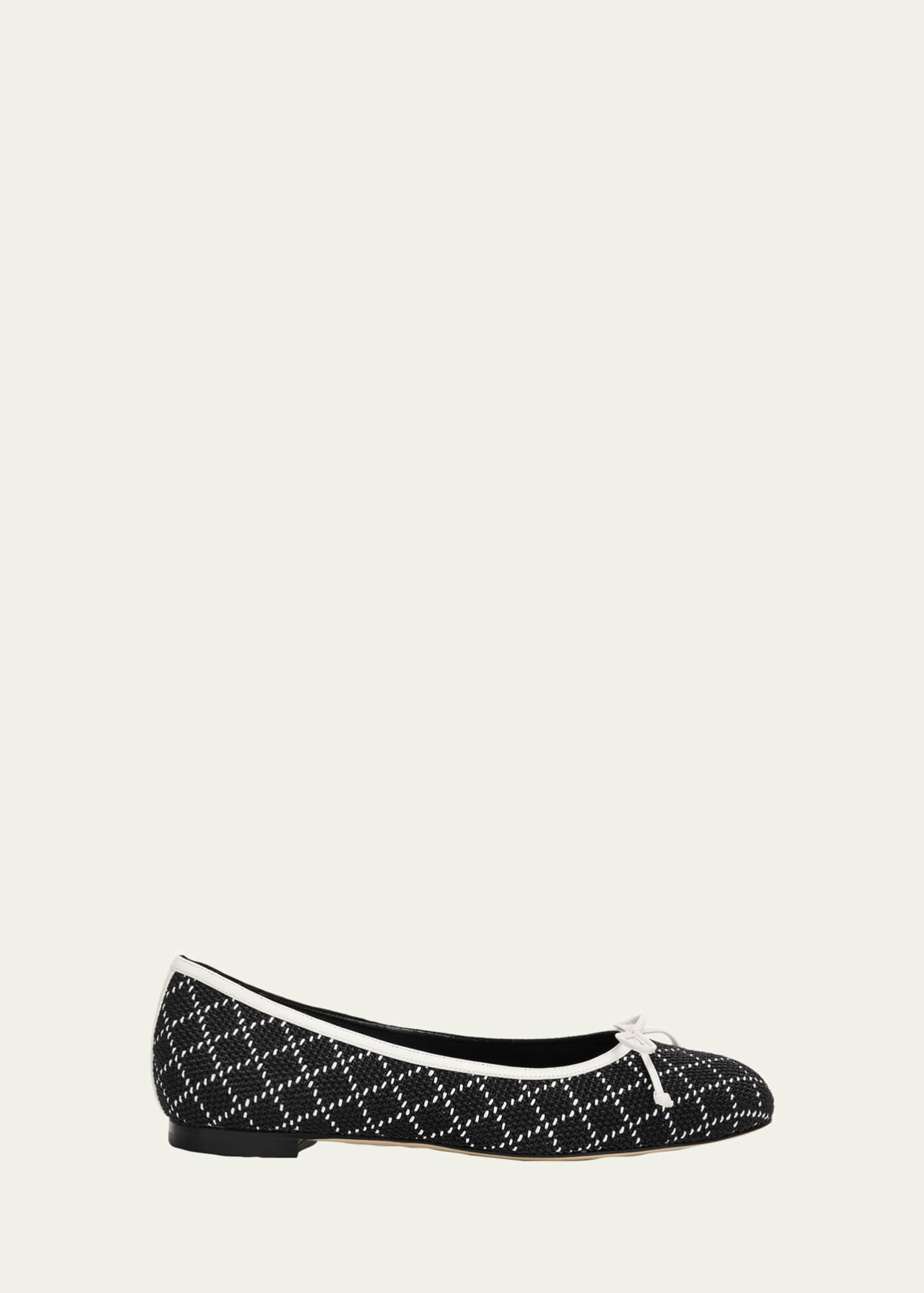 Manolo Blahnik Verallim Raffia Ballerina Flats - Bergdorf Goodman