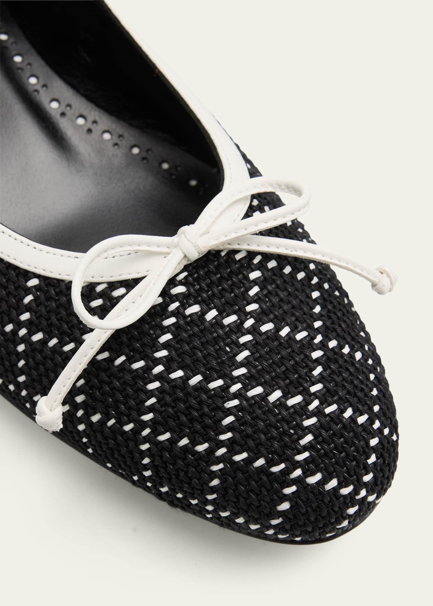 Manolo Blahnik Verallim Raffia Ballerina Flats - Bergdorf Goodman