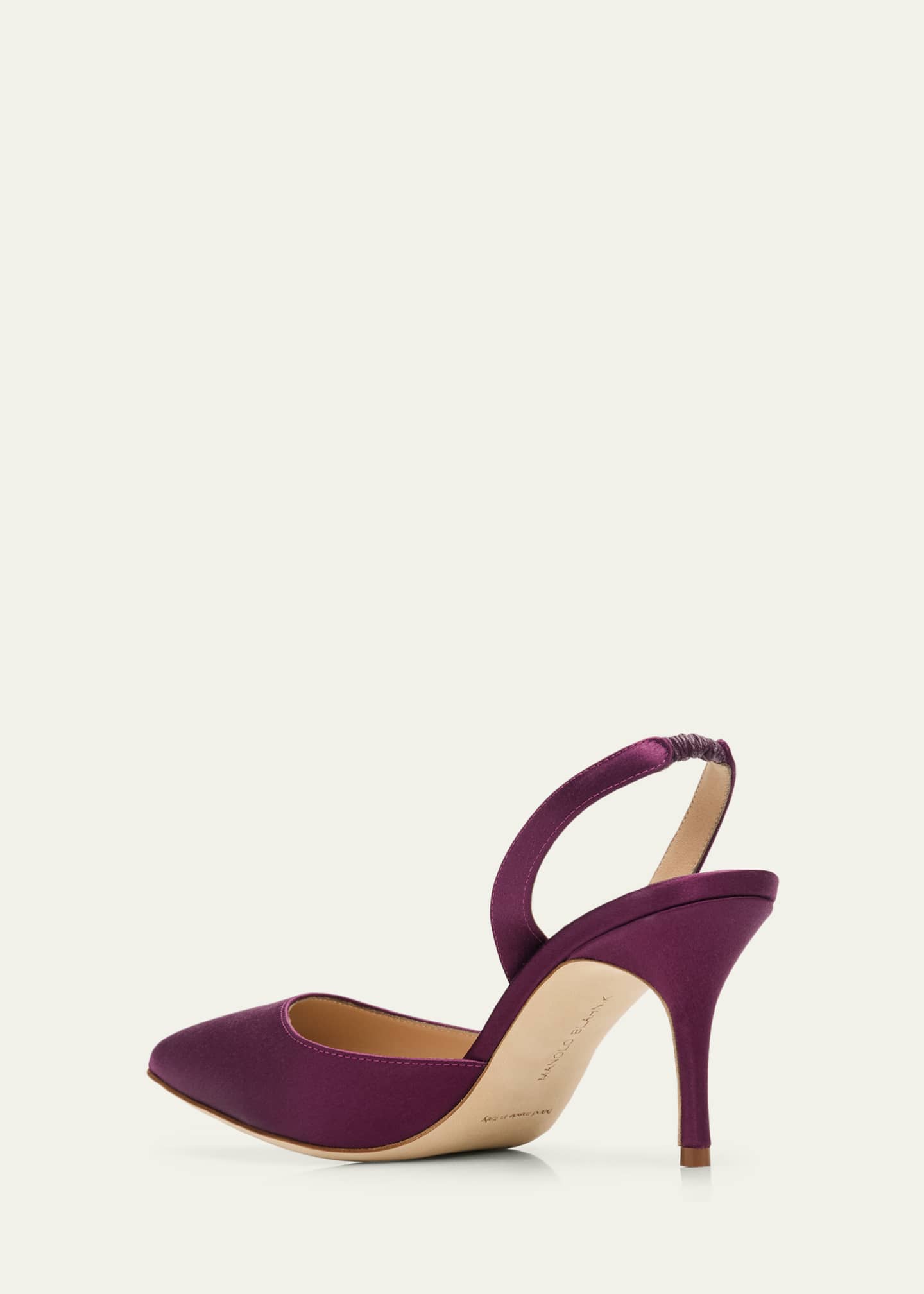 Manolo Blahnik 70mm Carolyne Satin Slingback Pumps - Bergdorf Goodman