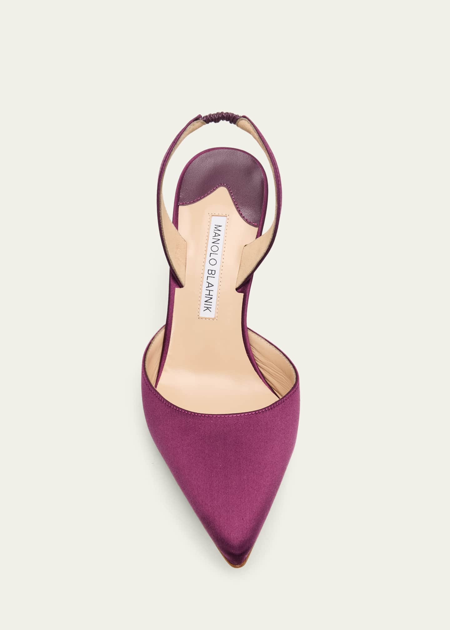Manolo Blahnik 70mm Carolyne Satin Slingback Pumps - Bergdorf Goodman
