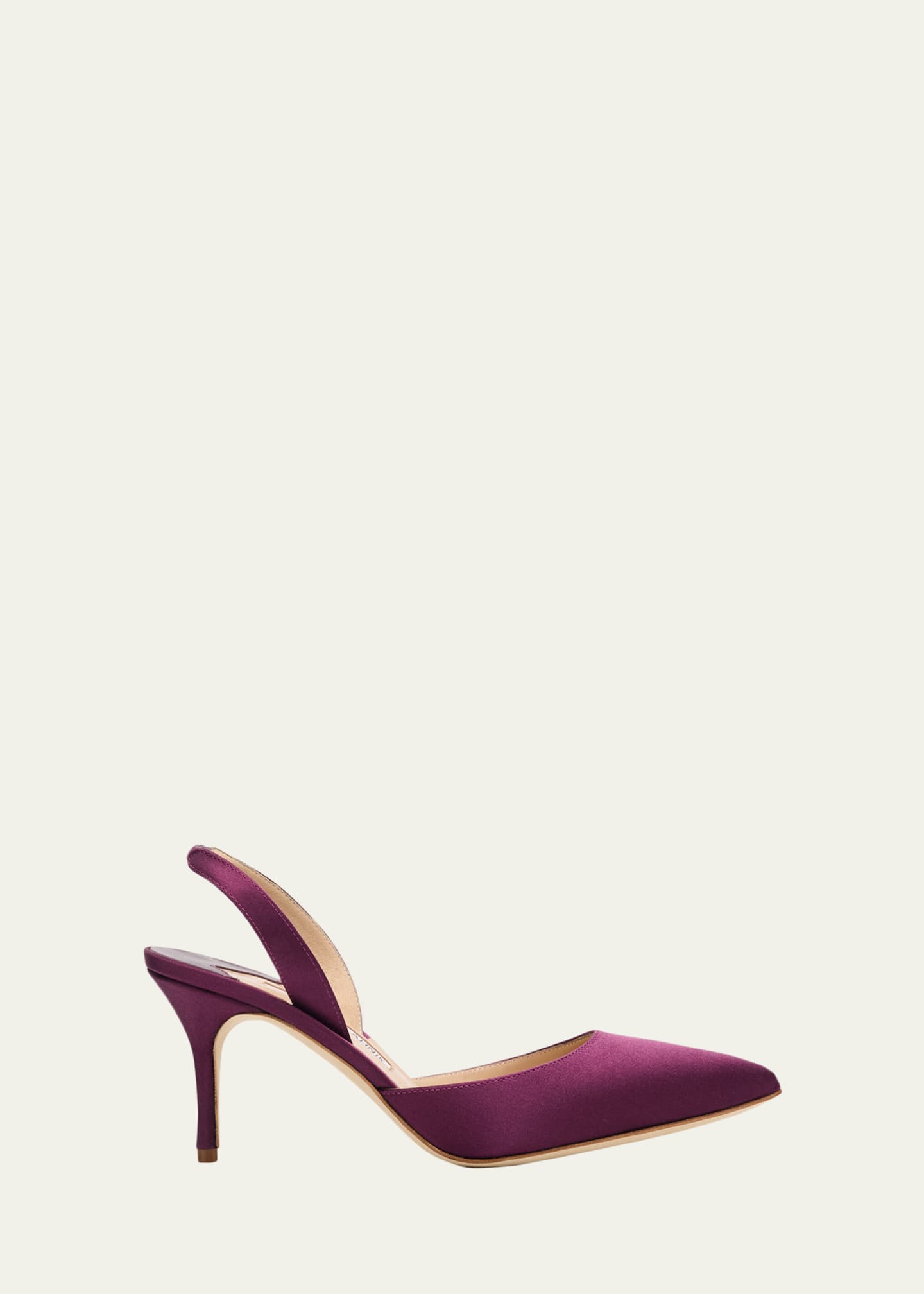 Manolo Blahnik 70mm Carolyne Satin Slingback Pumps - Bergdorf Goodman